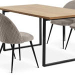 JYSK JYSK AABENRAA 160 stejar + 4 KOKKEDAL catifea gri