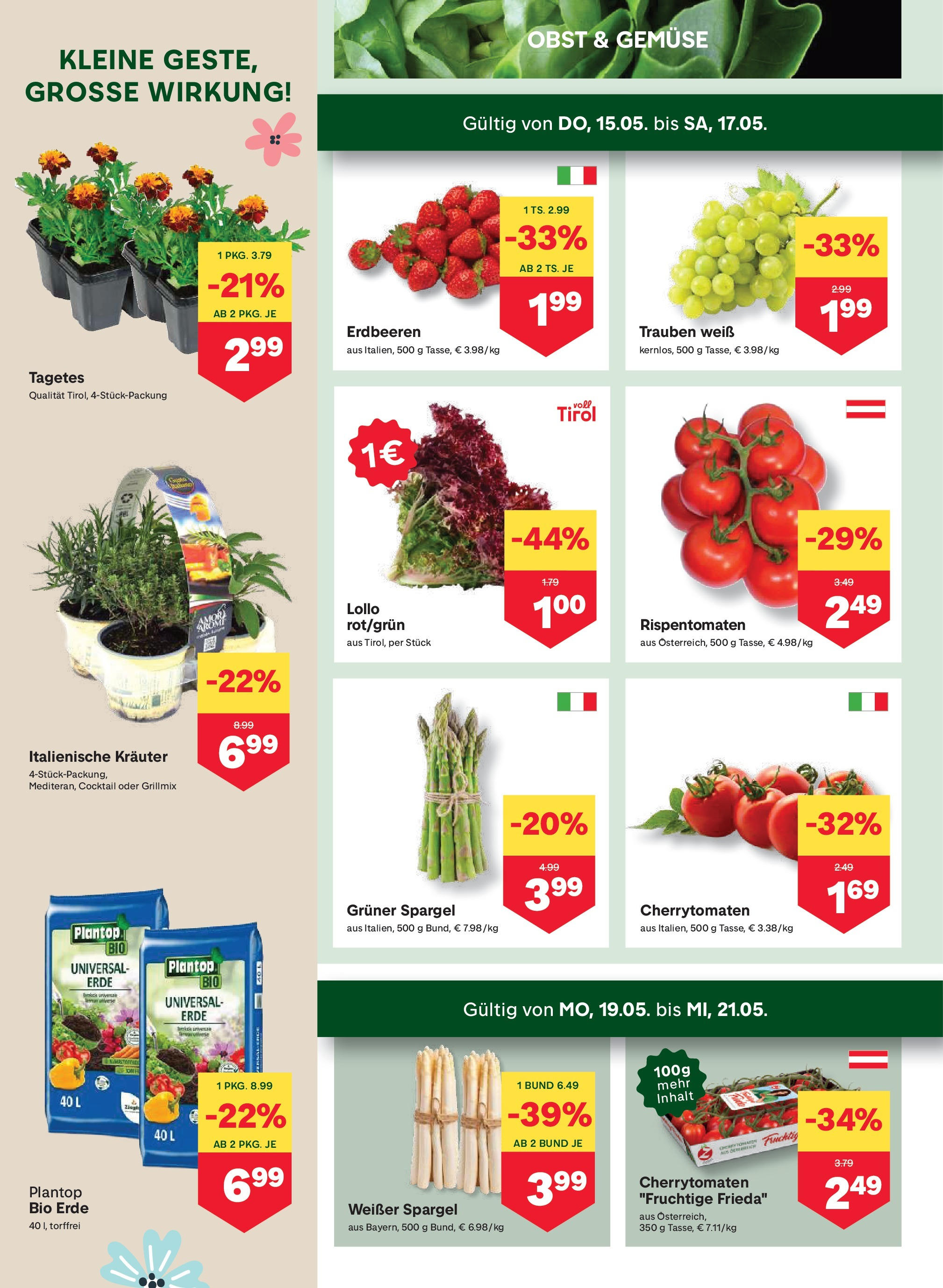 MPREIS Kärnten von 15.05.2025 - Aktuelle Angebote | Seite: 2 | Produkte: Erdbeeren, Gemüse, Obst