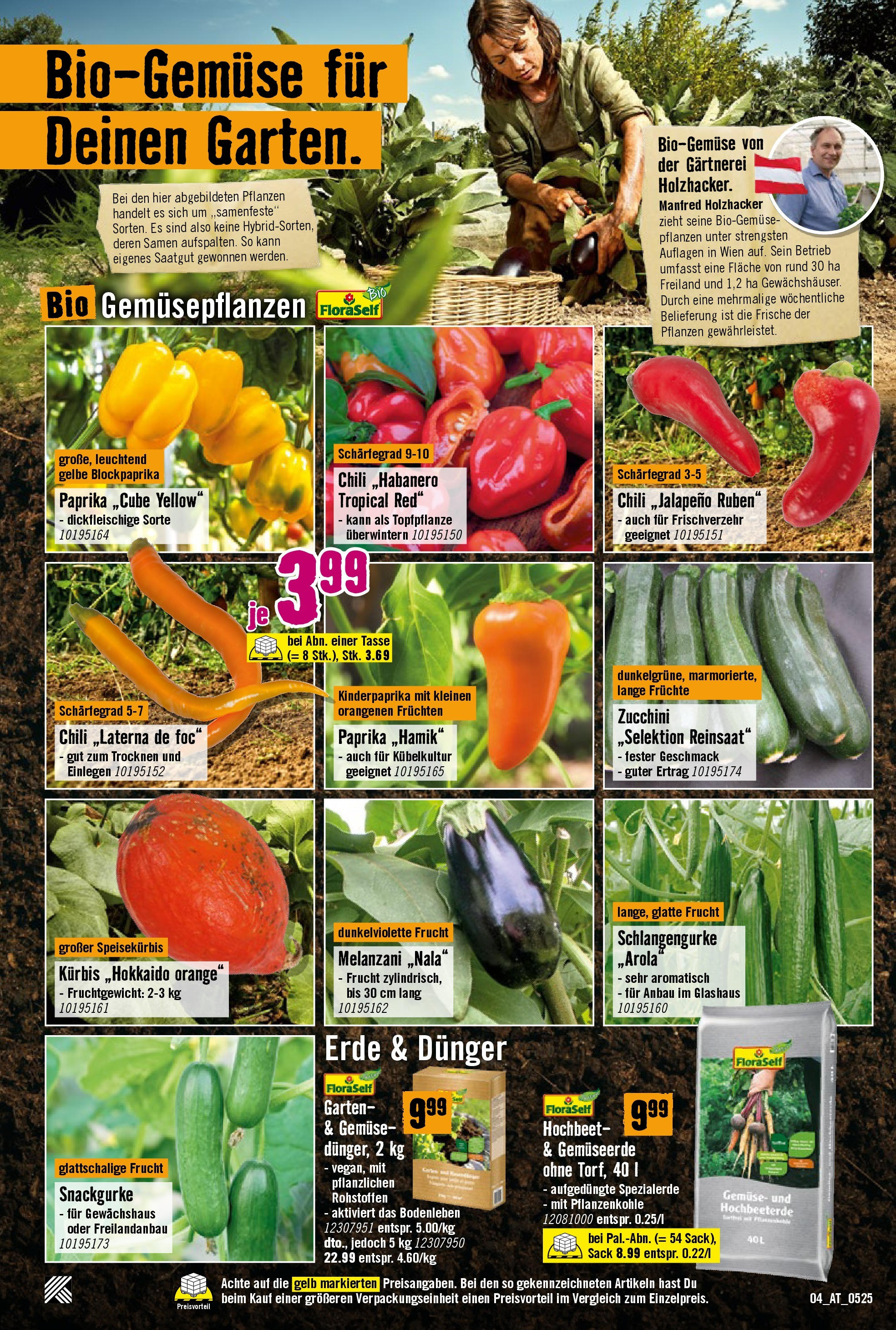 Hornbach Flugblatt (07.05.2025) || Aktuelle Angebote | Seite: 4 | Produkte: Gemüse, Chili, Kürbis Hornbach Flugblatt von 07.05.2025 - Aktuelle Angebote | Seite: 4 | Produkte: Gemüse, Chili, Kürbis