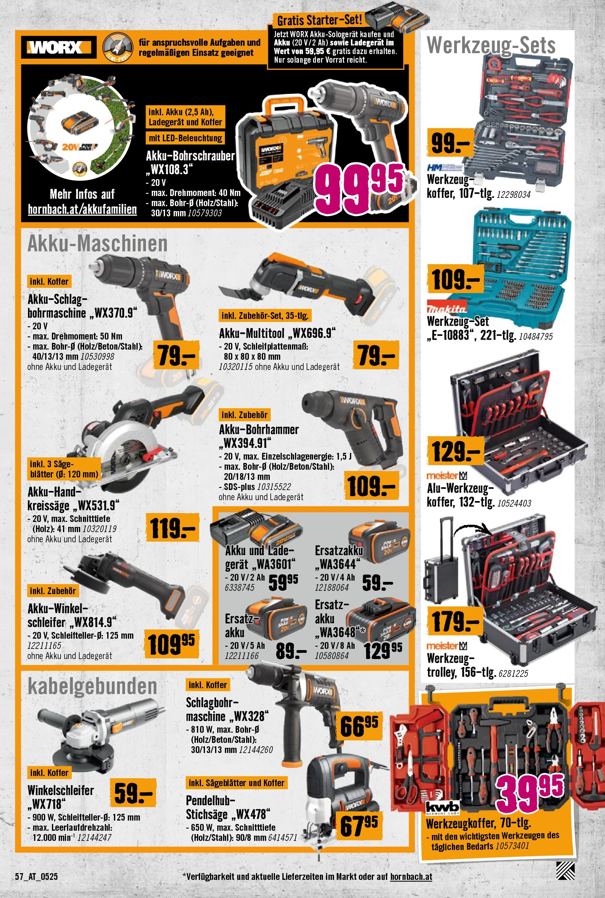 Hornbach Flugblatt (07.05.2025) || Aktuelle Angebote | Seite: 57 | Produkte: Koffer Hornbach Flugblatt von 07.05.2025 - Aktuelle Angebote | Seite: 57 | Produkte: Koffer