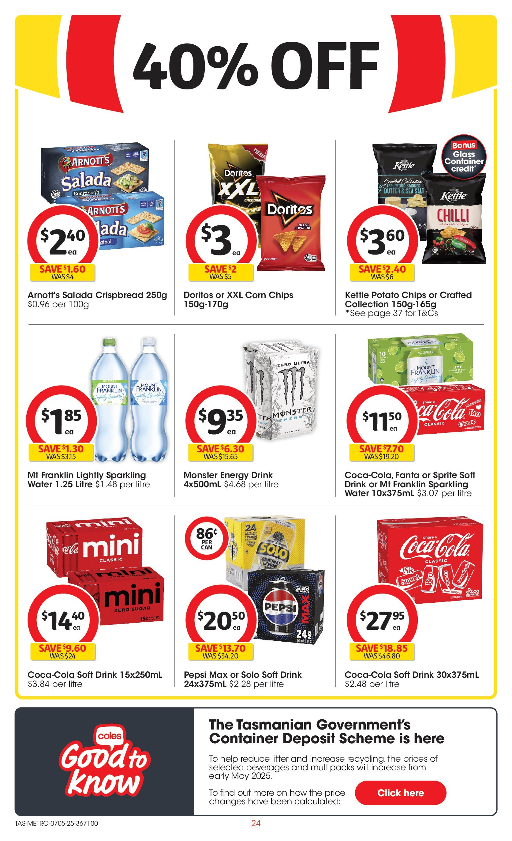 Coles catalogue from 06/05/2025 > Big discounts | Page: 24 | Products: Butter, Energy drink, Lemon, Lime Coles catalogue valid from 06/05/2025 > Online Australia | Page: 24 | Products: Butter, Energy drink, Lemon, Lime