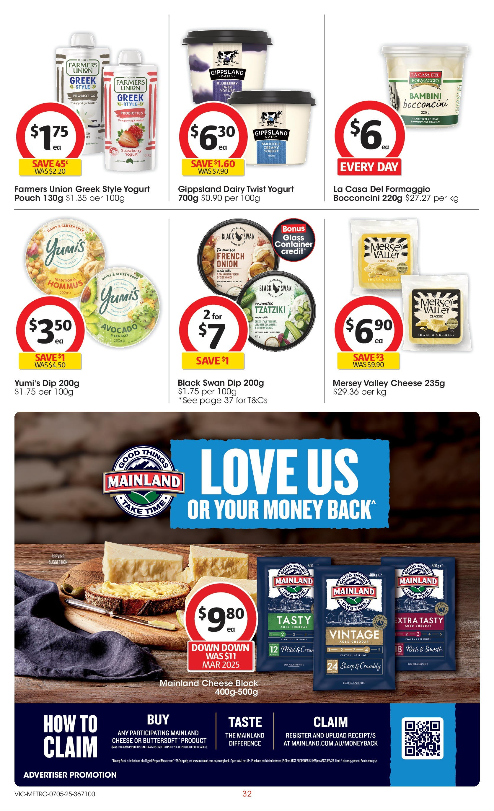 Coles catalogue from 06/05/2025 > Big discounts | Page: 32 | Products: Dairy, Cheese, Salt, Eau minerale naturelle Wattwiller Coles catalogue valid from 06/05/2025 > Online Australia | Page: 32 | Products: Dairy, Cheese, Salt, Eau minerale naturelle Wattwiller