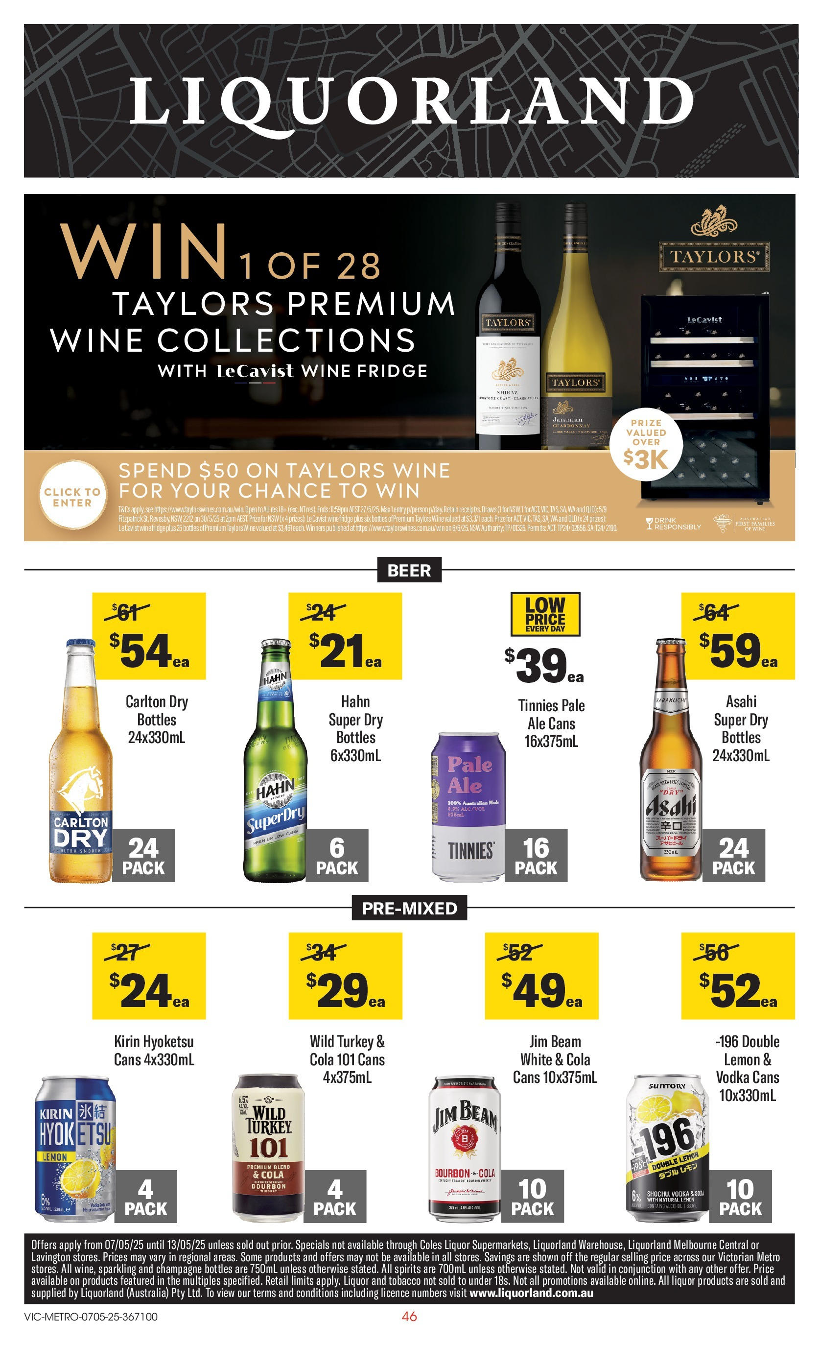 Coles catalogue from 06/05/2025 > Big discounts | Page: 46 | Products: Pack 24 canettes Coca, Bourbon, Whiskey, Fridge Coles catalogue valid from 06/05/2025 > Online Australia | Page: 46 | Products: Pack 24 canettes Coca, Bourbon, Whiskey, Fridge