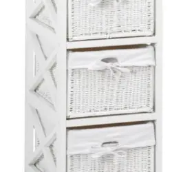 JYSK Comodă OURE cu 3 coșuri albă