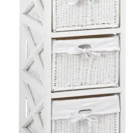 JYSK Comodă OURE cu 3 coșuri albă