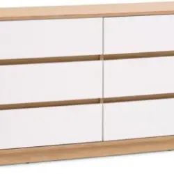 JYSK Comodă BILLUND 3+3 alb/stejar