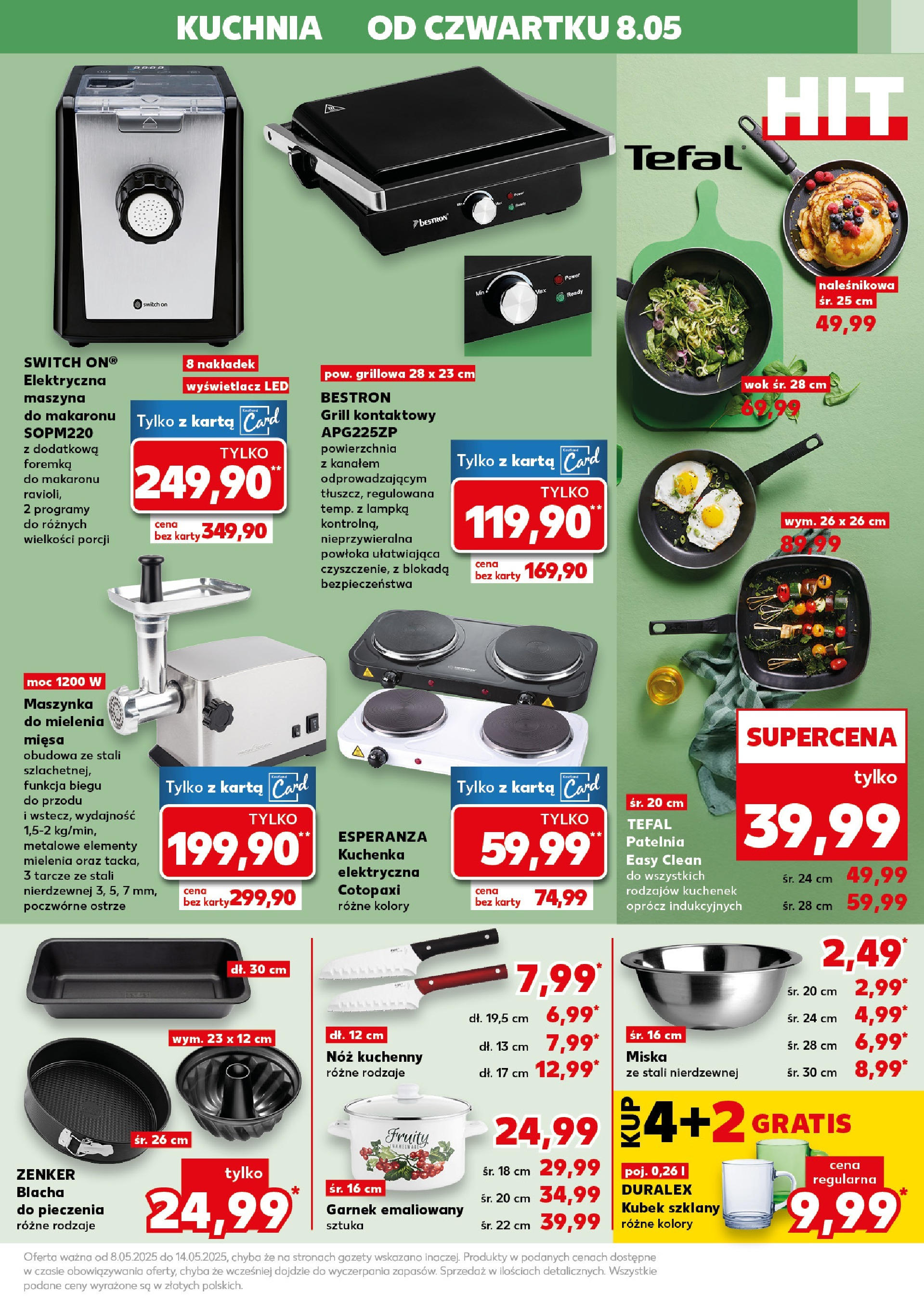 Kaufland gazetka - Mega okazje (08.05.2025) - od jutra | Strona: 9 | Produkty: Maszynka do mielenia mięsa, Kuchenka, Patelnia, Tefal Kaufland gazetka - Mega okazje od 08.05.2025 - od jutra PDF | Strona: 9 | Produkty: Maszynka do mielenia mięsa, Kuchenka, Patelnia, Tefal