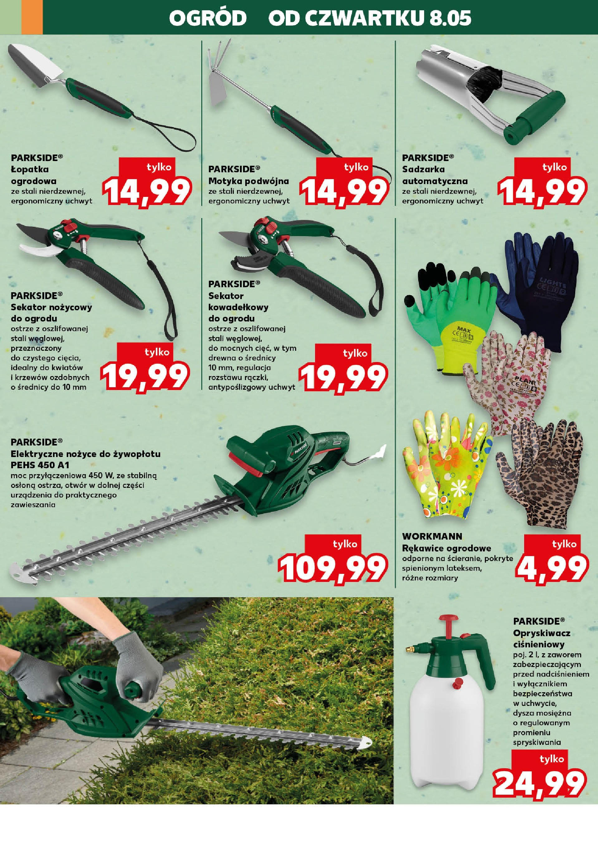 Kaufland gazetka - Mega okazje (08.05.2025) - od jutra | Strona: 22 | Produkty: Opryskiwacz, Sekator, Nożyce do żywopłotu Kaufland gazetka - Mega okazje od 08.05.2025 - od jutra PDF | Strona: 22 | Produkty: Opryskiwacz, Sekator, Nożyce do żywopłotu