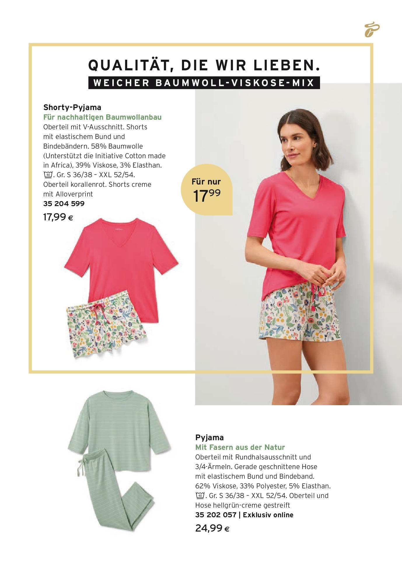 Tchibo Eduscho Summer mornings (21.05.2025) || Aktuelle Angebote | Seite: 15 | Produkte: Hose, Pyjama, Creme Tchibo Eduscho Summer mornings von 21.05.2025 - Aktuelle Angebote | Seite: 15 | Produkte: Hose, Pyjama, Creme