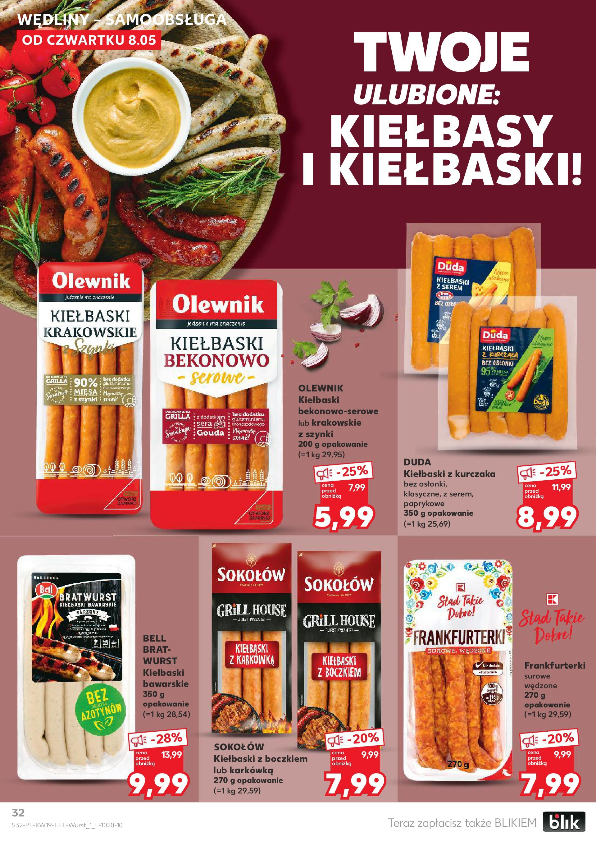 Kaufland gazetka (08.05.2025) - od jutra | Strona: 32 | Produkty: Karkówka, Grill, Bell, Kiełbaski Kaufland gazetka od 08.05.2025 - od jutra PDF | Strona: 32 | Produkty: Karkówka, Grill, Bell, Kiełbaski
