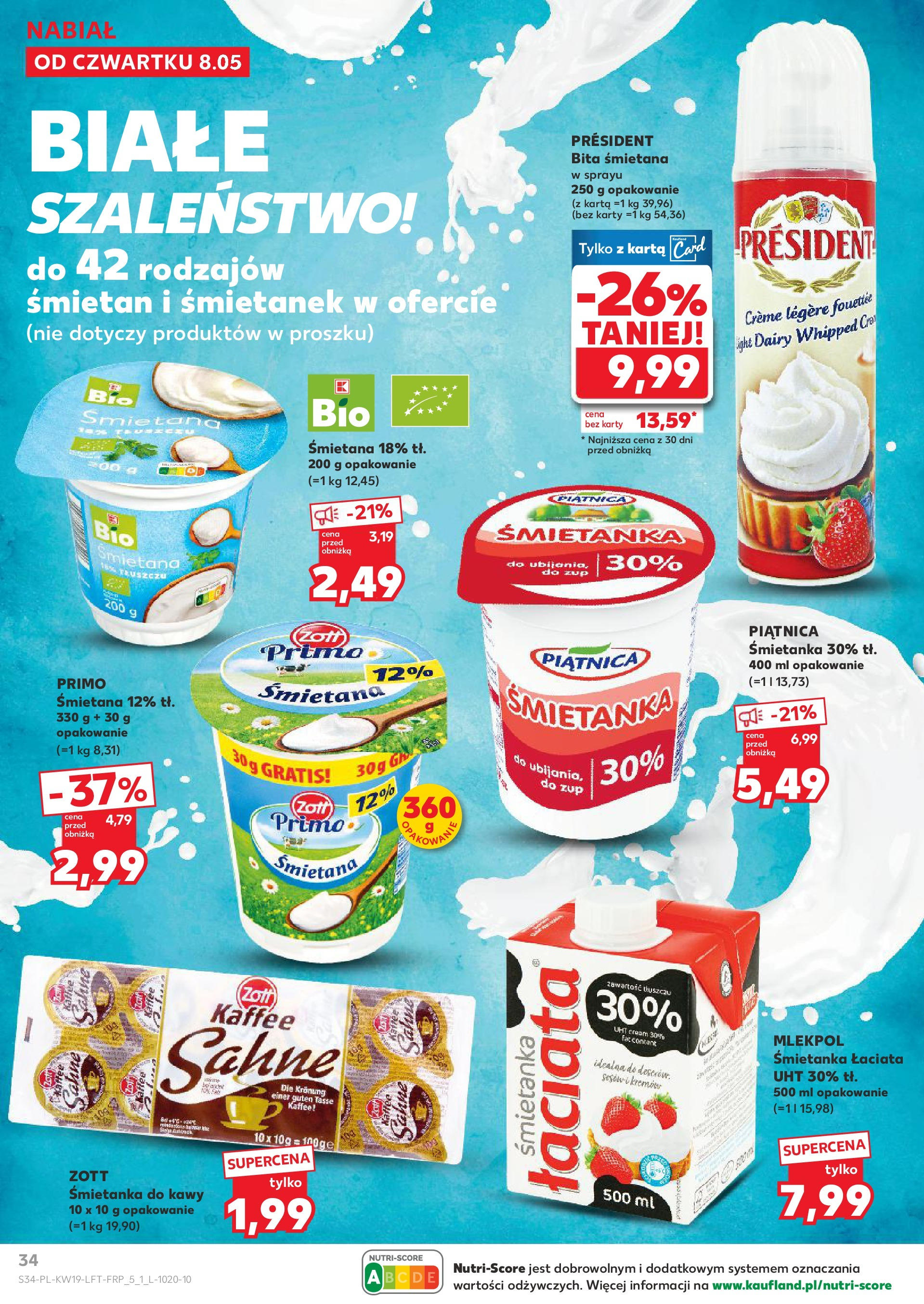 Kaufland gazetka (08.05.2025) - od jutra | Strona: 34 | Produkty: Karta, Śmietanka do kawy, Śmietana Kaufland gazetka od 08.05.2025 - od jutra PDF | Strona: 34 | Produkty: Karta, Śmietanka do kawy, Śmietana