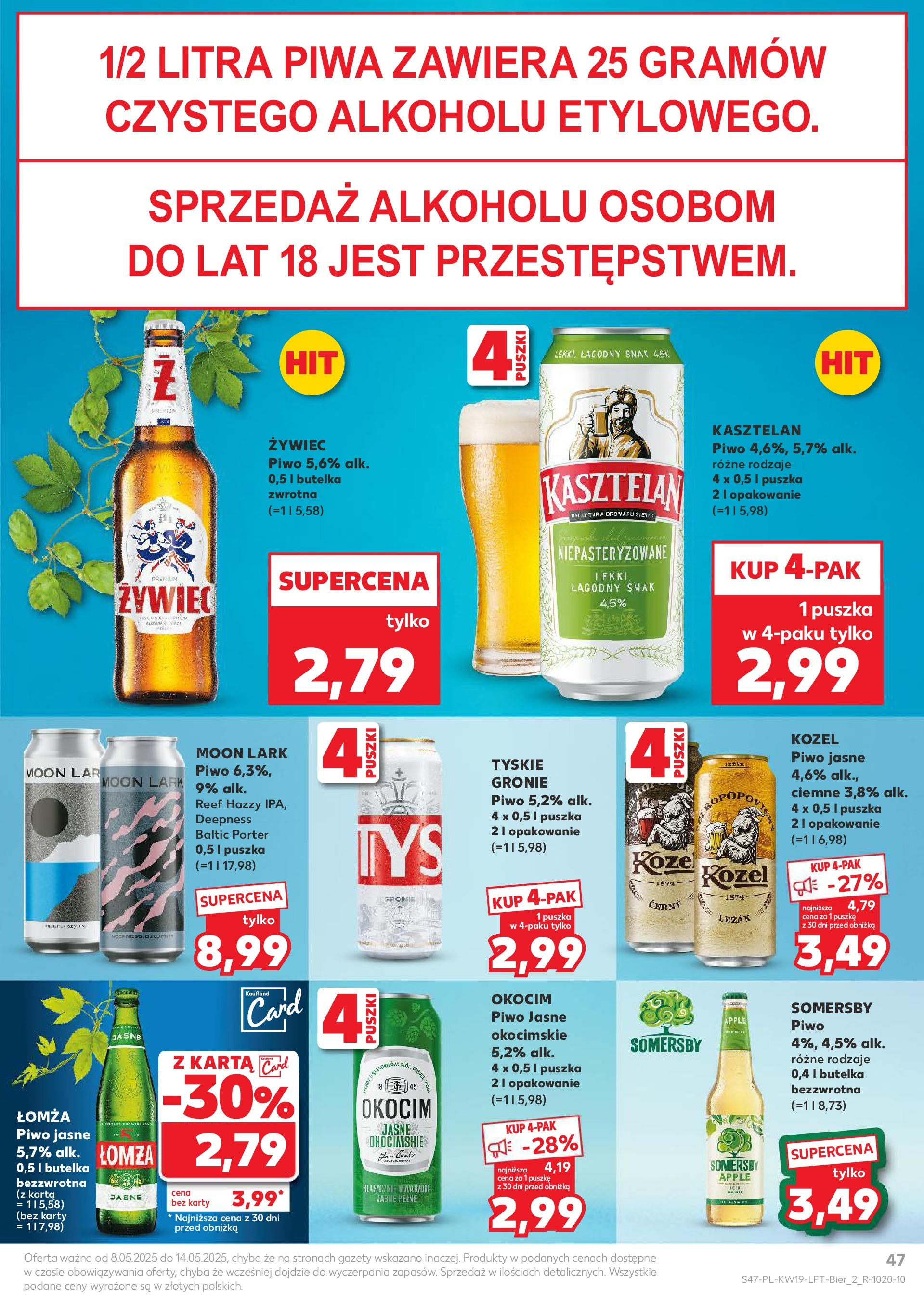 Kaufland gazetka (08.05.2025) - od jutra | Strona: 47 | Produkty: Karta, Leżak, Piwo, Somersby Kaufland gazetka od 08.05.2025 - od jutra PDF | Strona: 47 | Produkty: Karta, Leżak, Piwo, Somersby