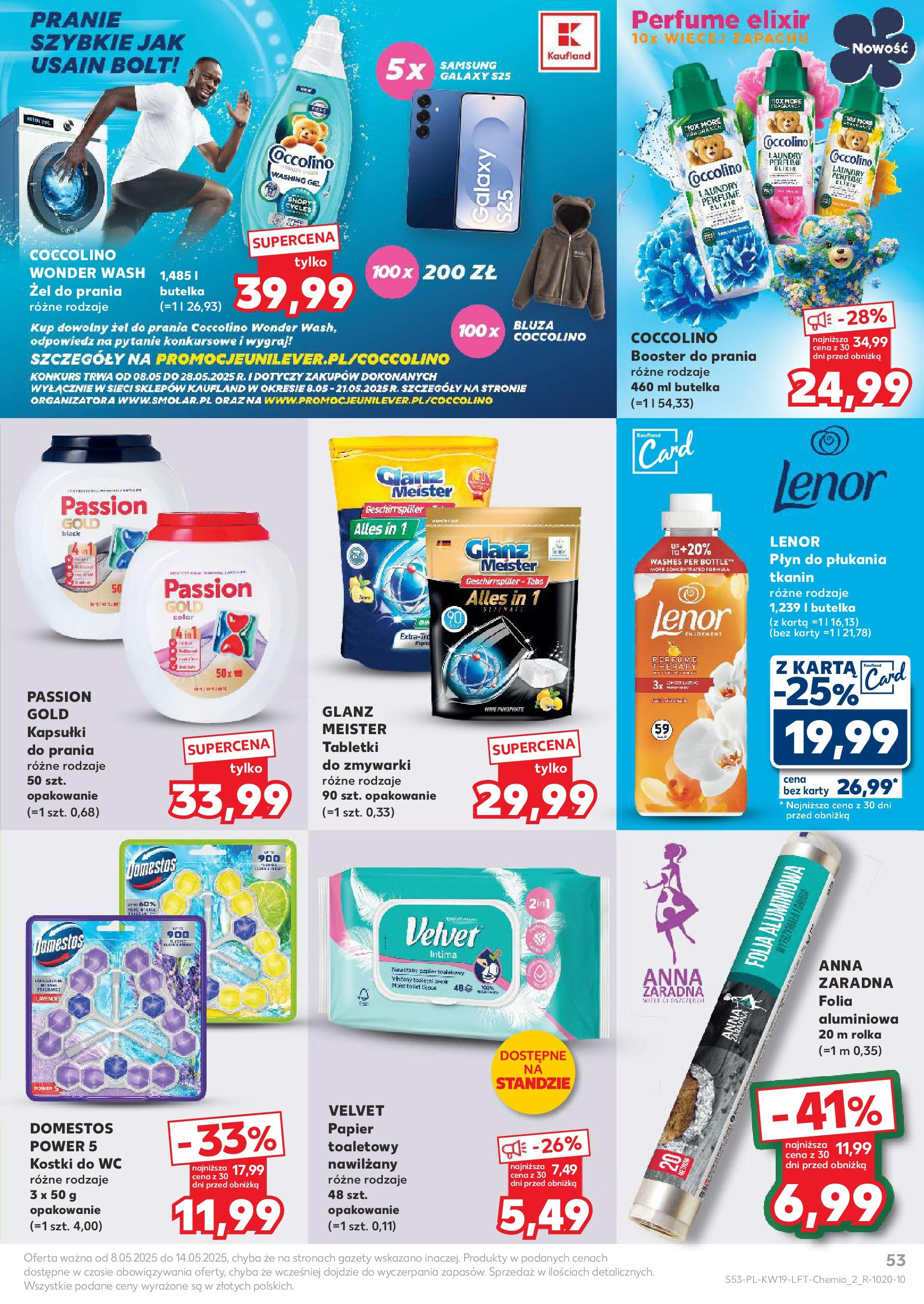Kaufland gazetka (08.05.2025) - od jutra | Strona: 53 | Produkty: Papier toaletowy, Kapsułki do prania, Lenor płyn do płukania, Detergent Kaufland gazetka od 08.05.2025 - od jutra PDF | Strona: 53 | Produkty: Papier toaletowy, Kapsułki do prania, Lenor płyn do płukania, Detergent