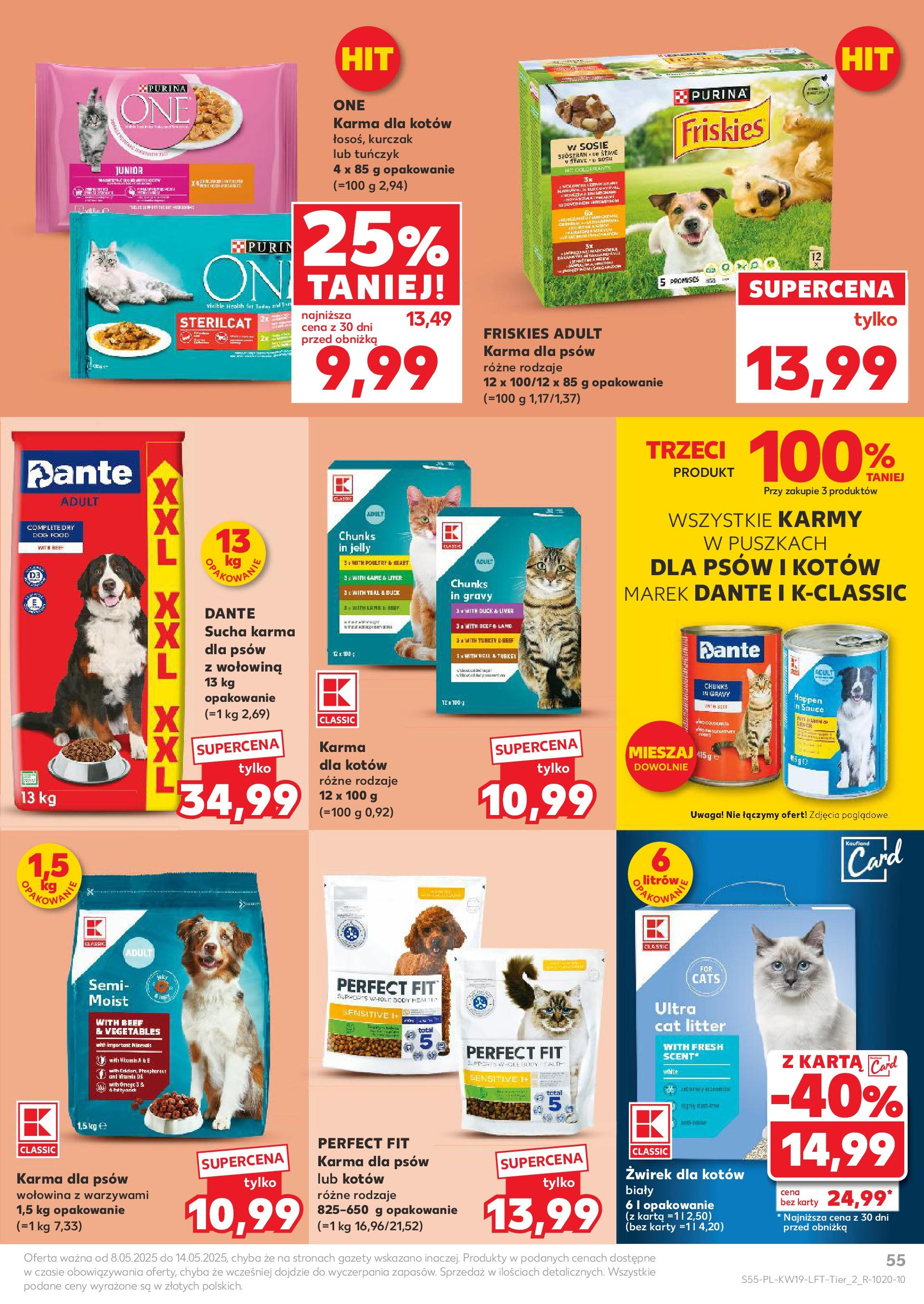 Kaufland gazetka (08.05.2025) - od jutra | Strona: 55 | Produkty: Kurczak, Tuńczyk, Karma dla kotów, Body Kaufland gazetka od 08.05.2025 - od jutra PDF | Strona: 55 | Produkty: Kurczak, Tuńczyk, Karma dla kotów, Body