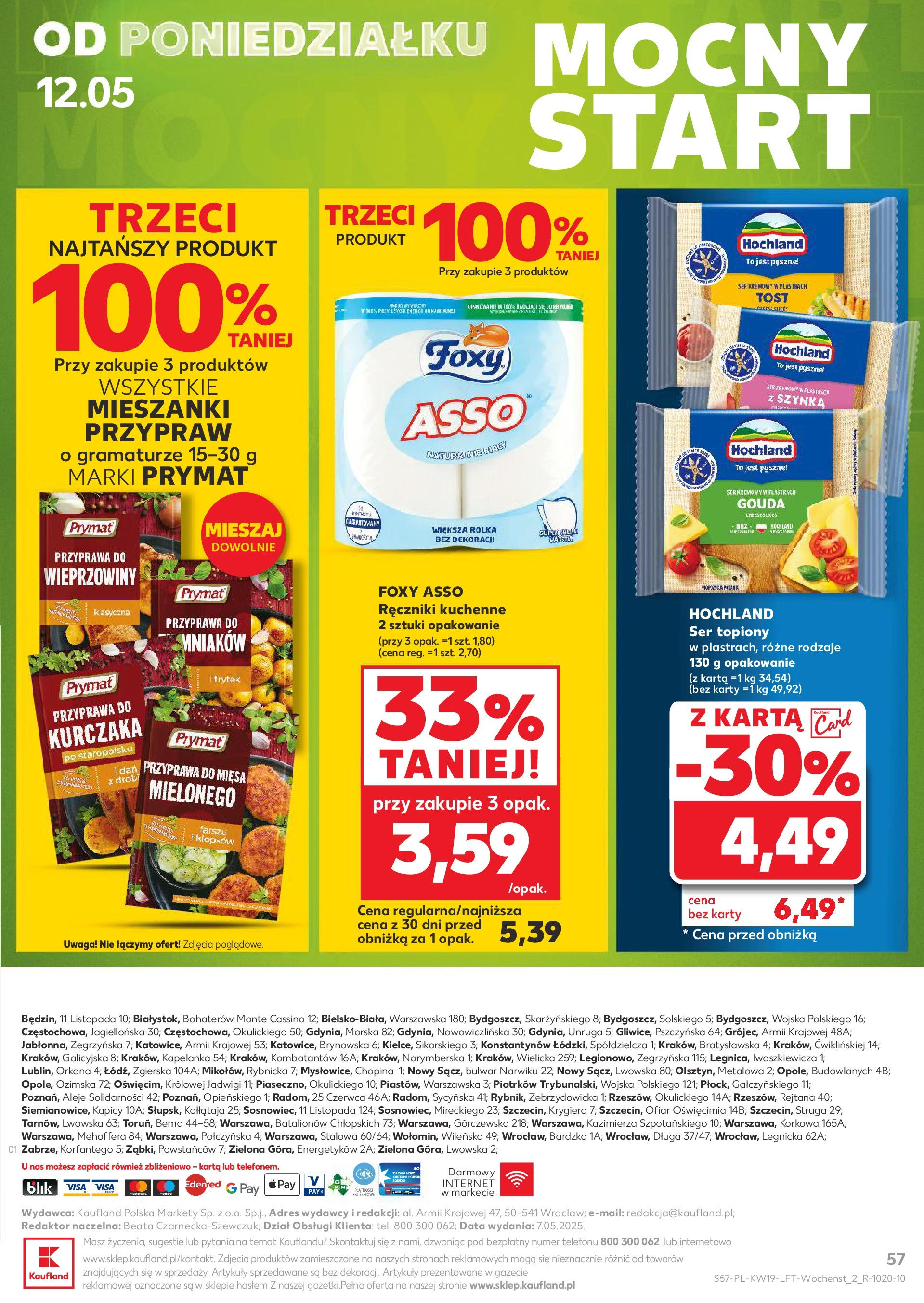 Kaufland gazetka (08.05.2025) - od jutra | Strona: 57 | Produkty: Karta, Ser topiony, Szynka, Ser Kaufland gazetka od 08.05.2025 - od jutra PDF | Strona: 57 | Produkty: Karta, Ser topiony, Szynka, Ser