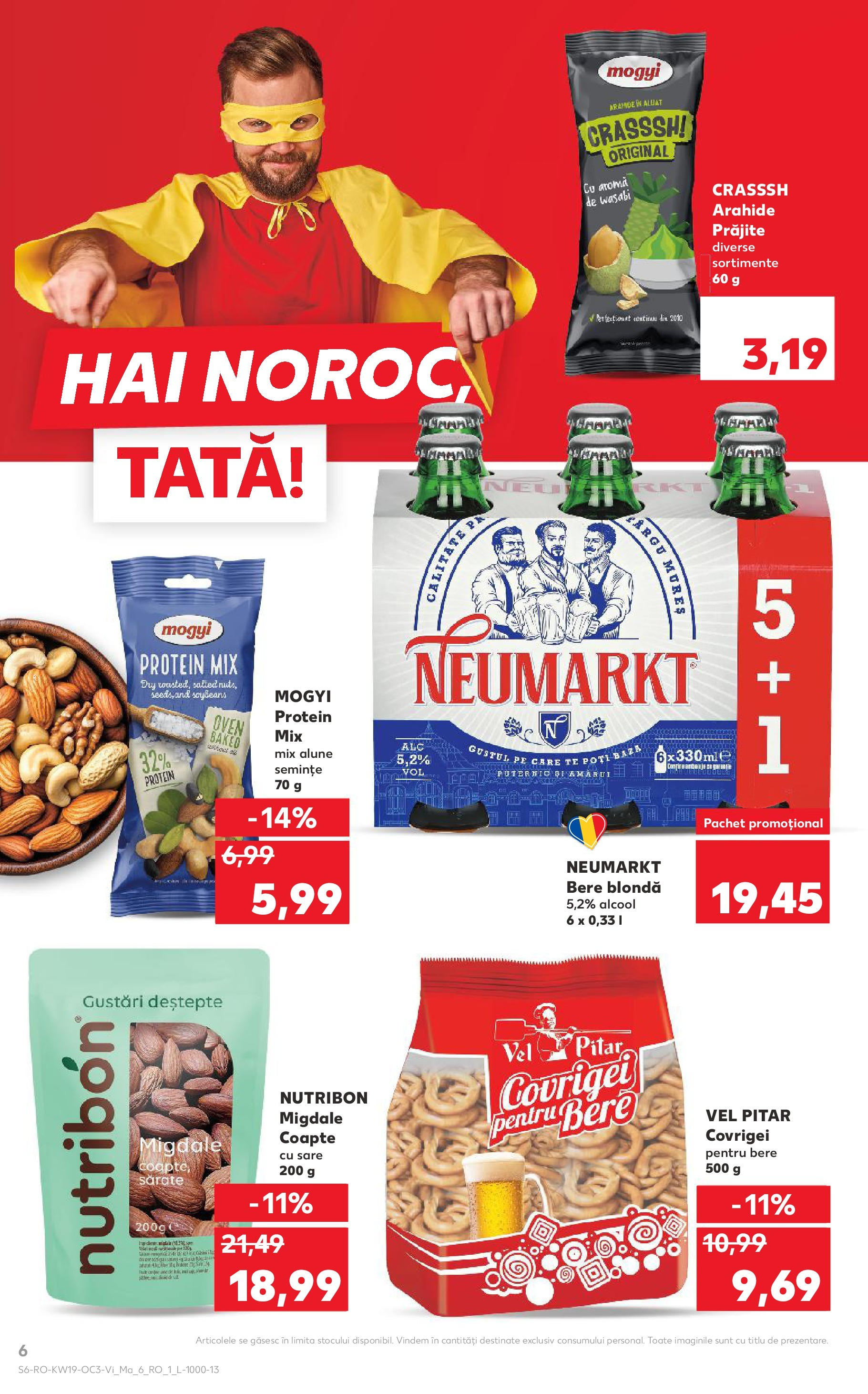 Catalog Kaufland - Ziua Tatălui 09.05.2025 - Revista si Oferta | Pagină: 6 | Produse: Alune, Covrigei, Bere, Sare