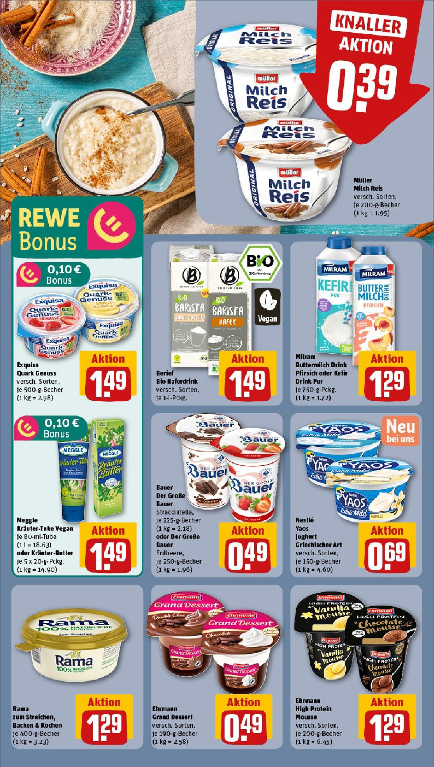 Rewe - Tübingen / Innenstadt (ab 12.05.2025) zum Blättern » Angebote | Seite: 10 | Produkte: Buttermilch, Quark, Joghurt, Exquisa