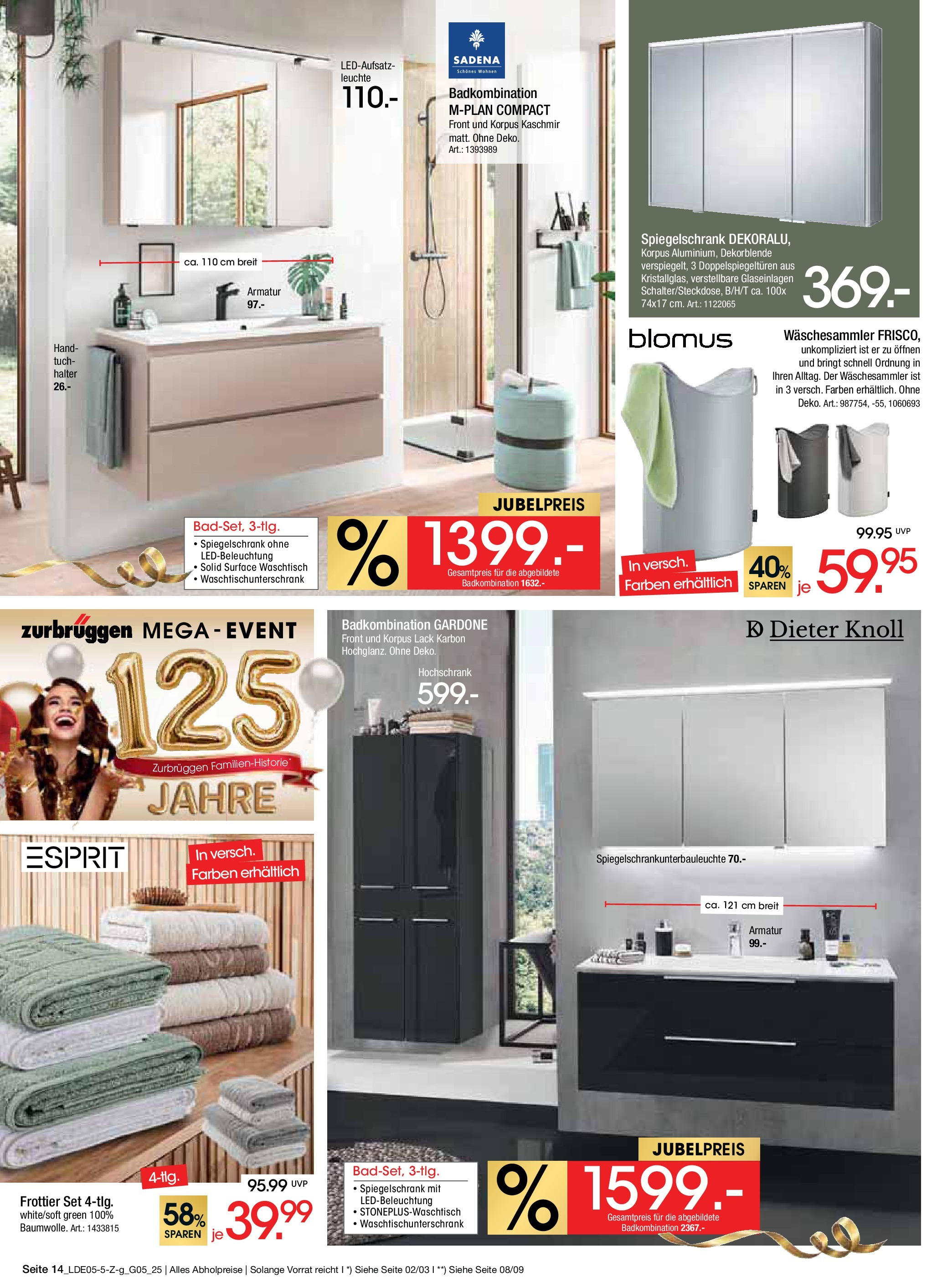 Zurbrüggen Mega-Event (ab 10.05.2025) zum Blättern | Seite: 14 | Produkte: Armatur, Waschtisch, Spiegelschrank, Hochschrank Zurbrüggen Mega-Event (ab 10.05.2025) zum Blättern | Seite: 14 | Produkte: Armatur, Waschtisch, Spiegelschrank, Hochschrank