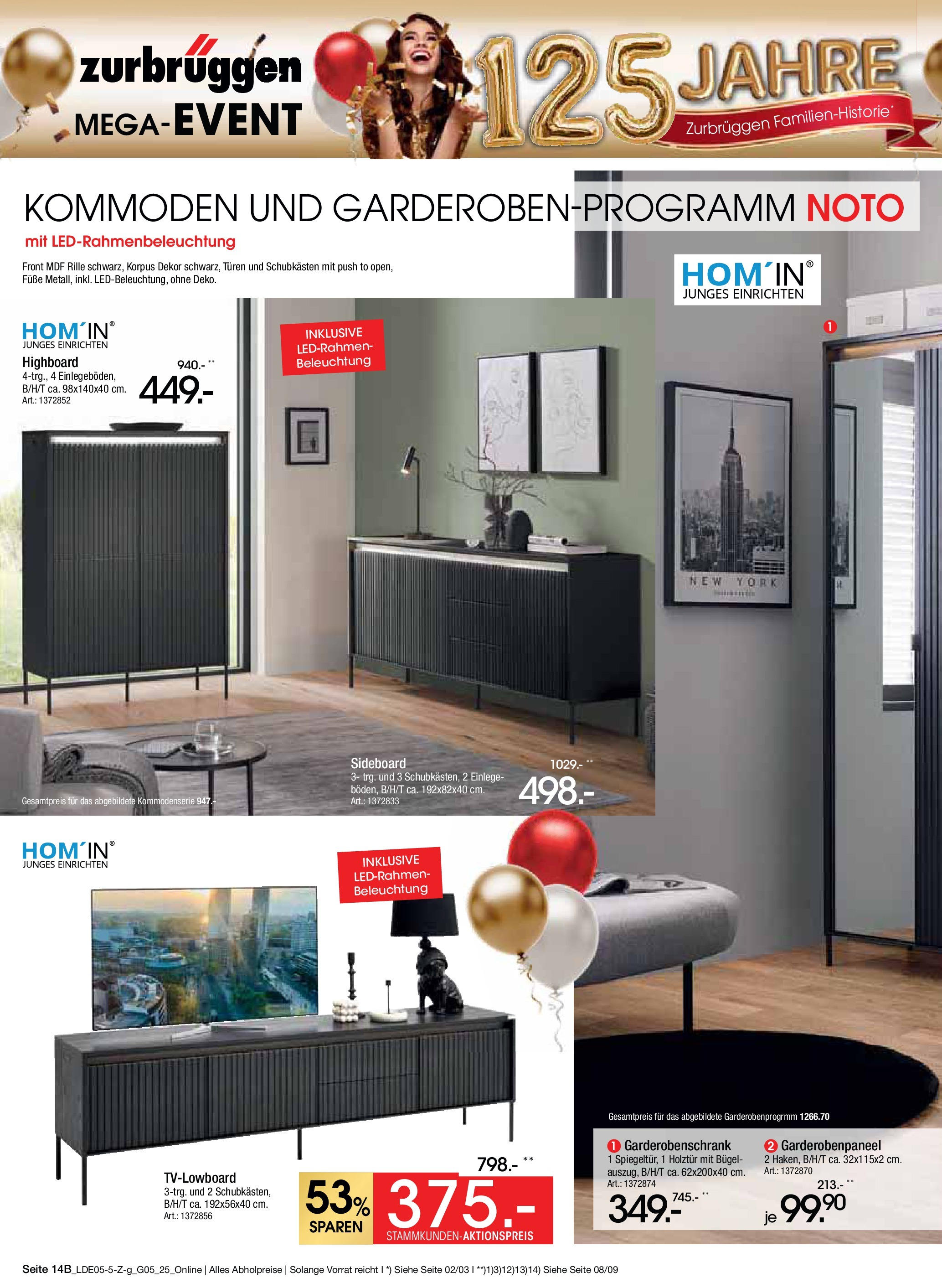 Zurbrüggen Mega-Event (ab 10.05.2025) zum Blättern | Seite: 18 | Produkte: Sideboard, HIghboard, Garderobenschrank Zurbrüggen Mega-Event (ab 10.05.2025) zum Blättern | Seite: 18 | Produkte: Sideboard, HIghboard, Garderobenschrank