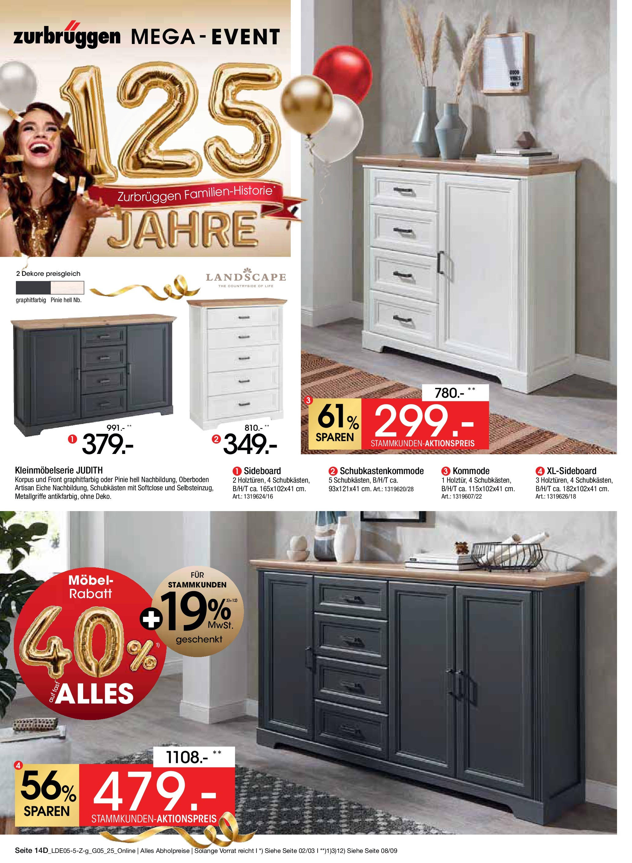 Zurbrüggen Mega-Event (ab 10.05.2025) zum Blättern | Seite: 22 | Produkte: Sideboard, Kommode Zurbrüggen Mega-Event (ab 10.05.2025) zum Blättern | Seite: 22 | Produkte: Sideboard, Kommode