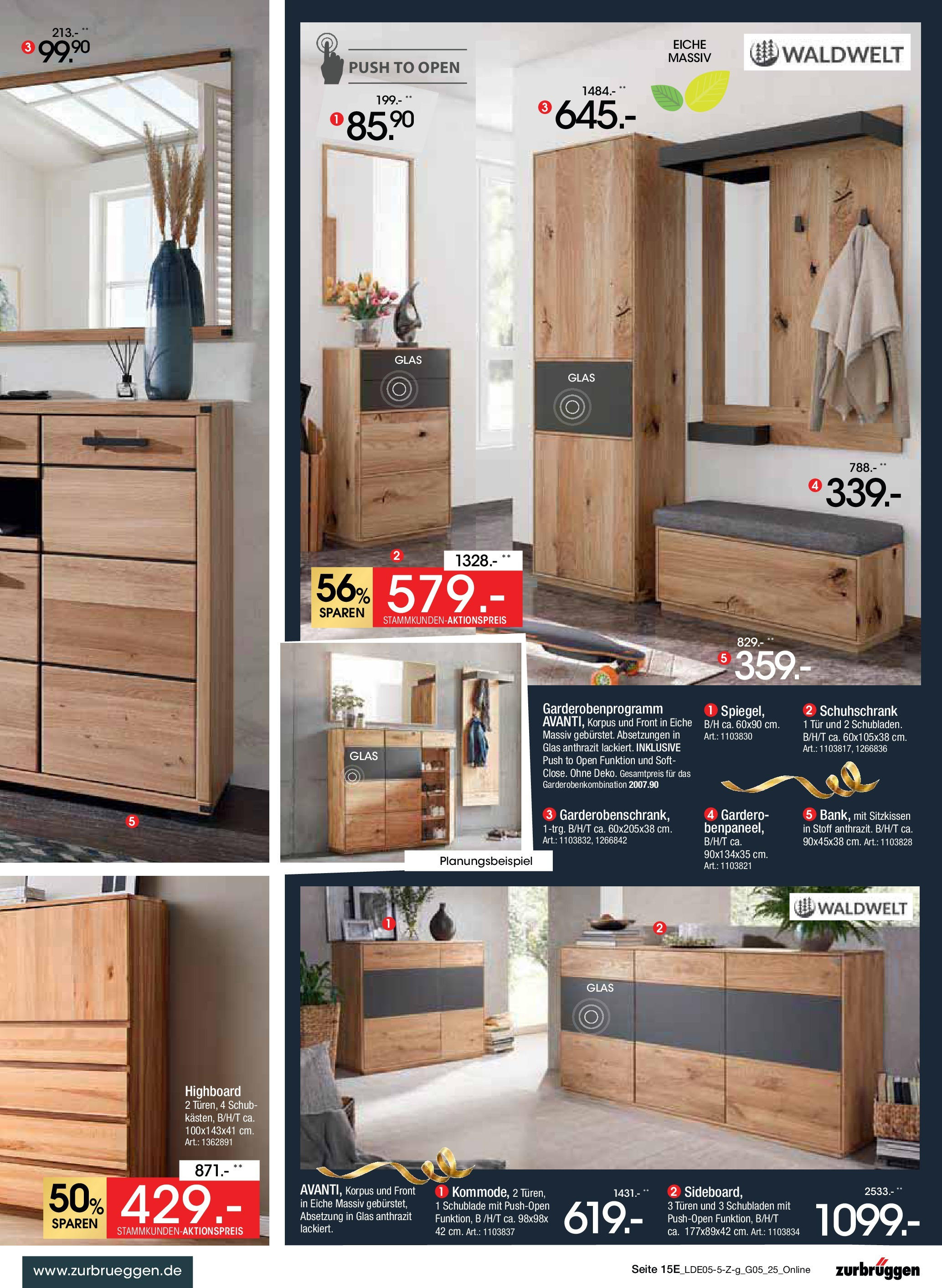 Zurbrüggen Mega-Event (ab 10.05.2025) zum Blättern | Seite: 25 | Produkte: Sideboard, HIghboard, Spiegel, Garderobenschrank Zurbrüggen Mega-Event (ab 10.05.2025) zum Blättern | Seite: 25 | Produkte: Sideboard, HIghboard, Spiegel, Garderobenschrank