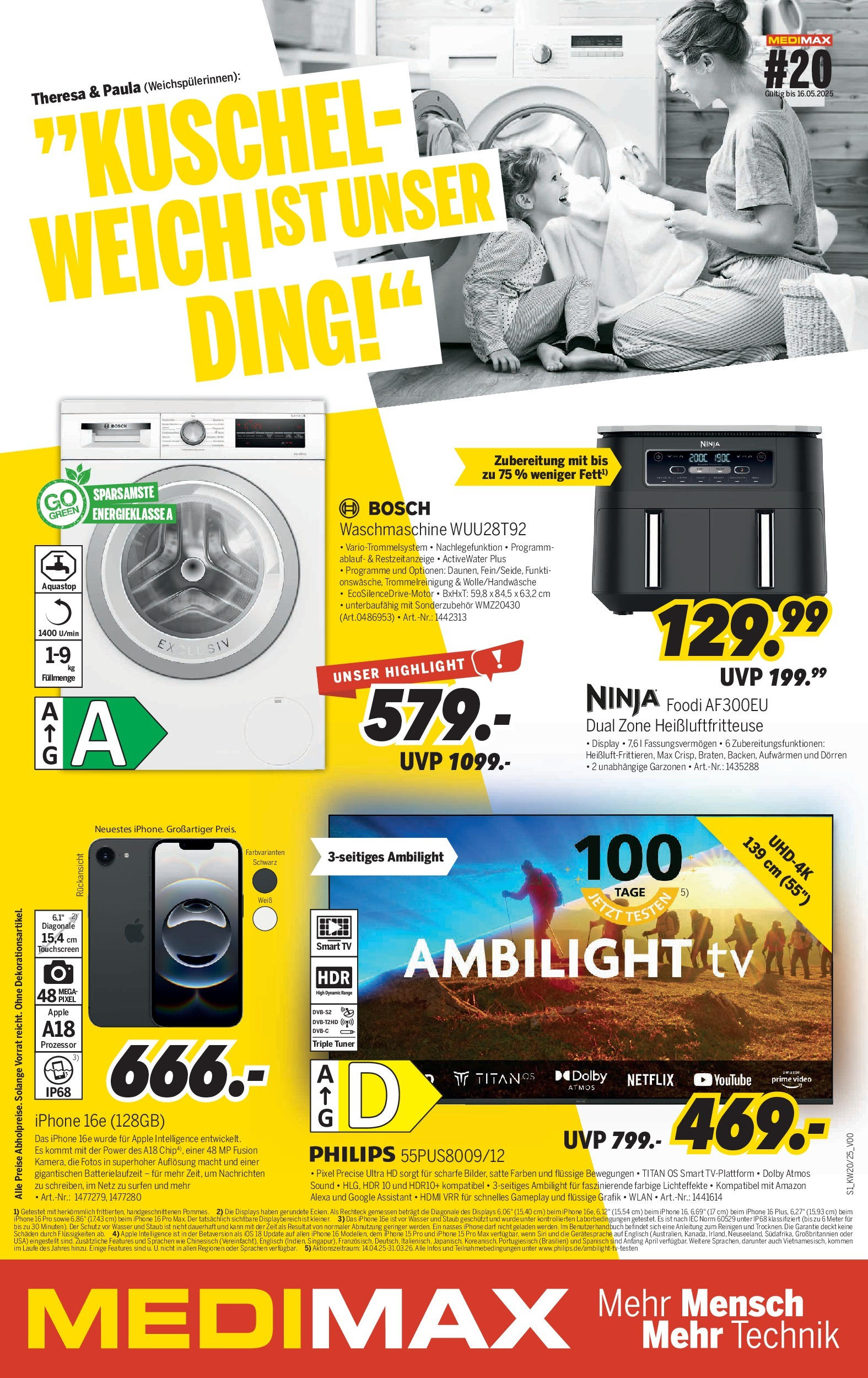 Medimax Prospekt 	 (ab 10.05.2025) zum Blättern | Seite: 1 | Produkte: Bosch, Wasser, Heißluftfritteuse, TV