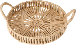 Dekorieren & Einrichten Tablett aus Bast, rund mit Henkeln (32 cm)