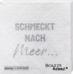 Dekorieren & Einrichten Servietten "Schmeckt nach Meer", geprägt (33x33 cm)