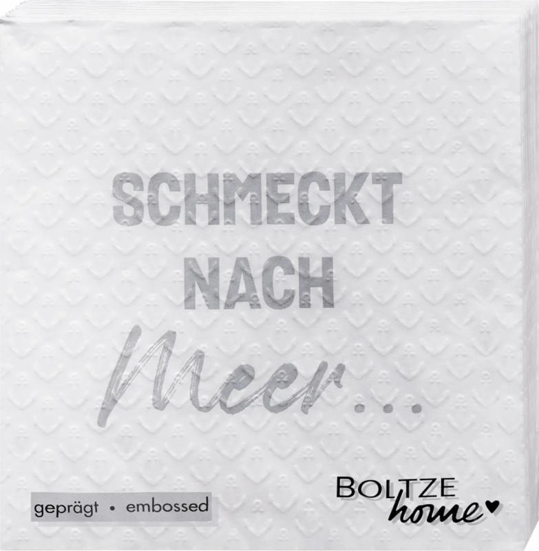 Dekorieren & Einrichten Servietten "Schmeckt nach Meer", geprägt (33x33 cm)