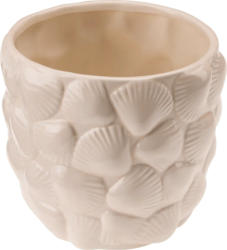 BOLTZE Blumentopf aus Keramik mit Muscheln, weiß