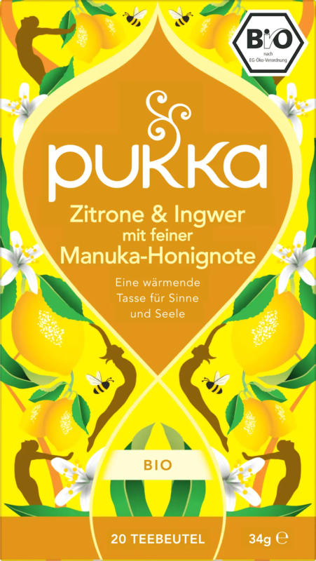 pukka Kräutertee Zitrone & Ingwer mit Manuka-Honignote (20 Beutel)
