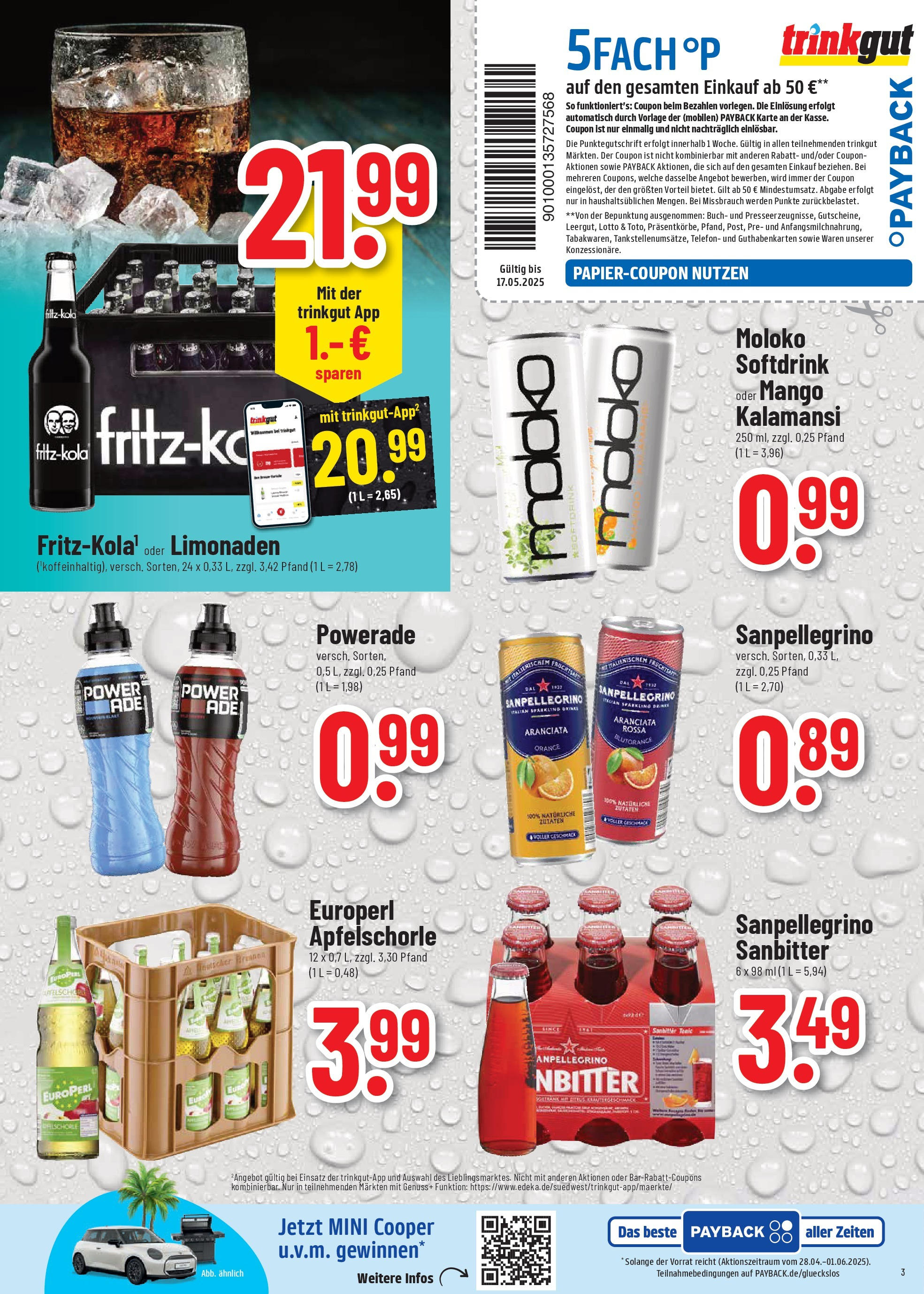 Trinkgut - trinkgut: Wochenangebote (ab 11.05.2025) » Angebote online | Seite: 3 | Produkte: Mango, Powerade, Telefon