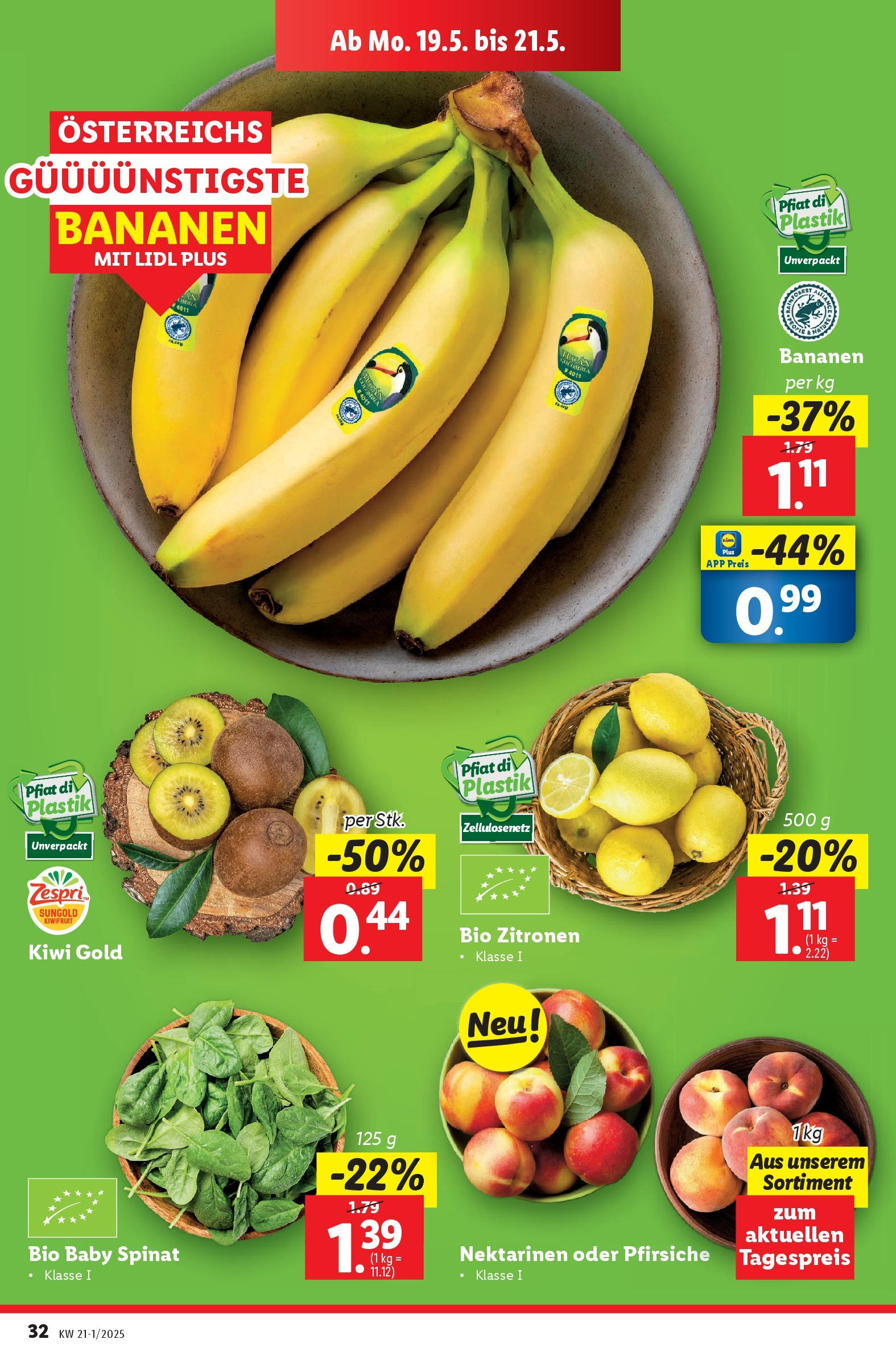 Lidl - Lidl: Flugblatt in deiner Nähe ab 14.05.2025 ✳️ Angebote ab donnerstag | Seite: 34 | Produkte: Kiwi, Bananen Lidl - Lidl: Flugblatt in deiner Nähe ab 14.05.2025 - Angebote ab donnerstag | Seite: 34 | Produkte: Kiwi, Bananen