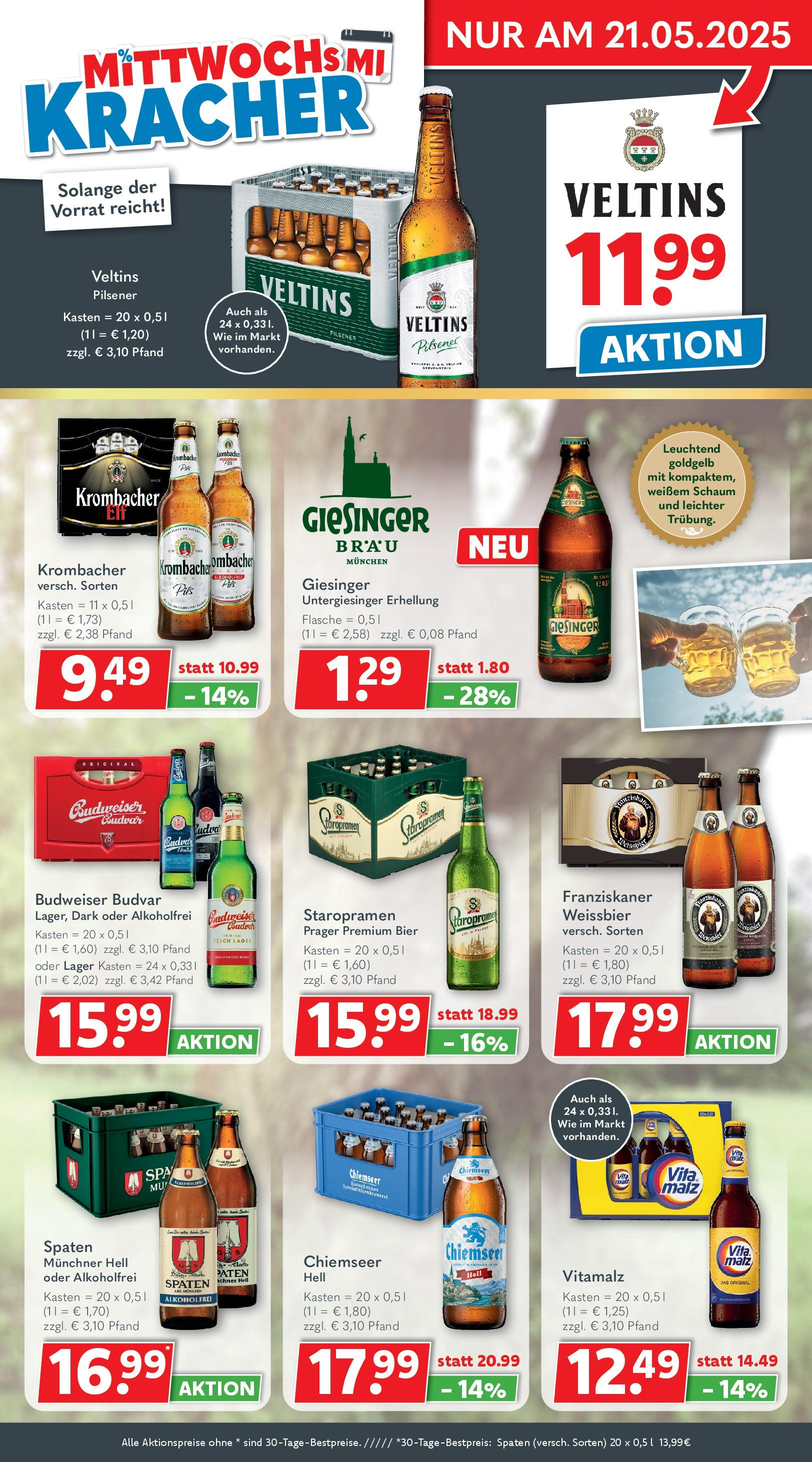 Getränkeland - Getränkeland: Getränkeangebote (ab 11.05.2025) zum Blättern | Seite: 3 | Produkte: Bier, Weißbier, Krombacher, Budweiser