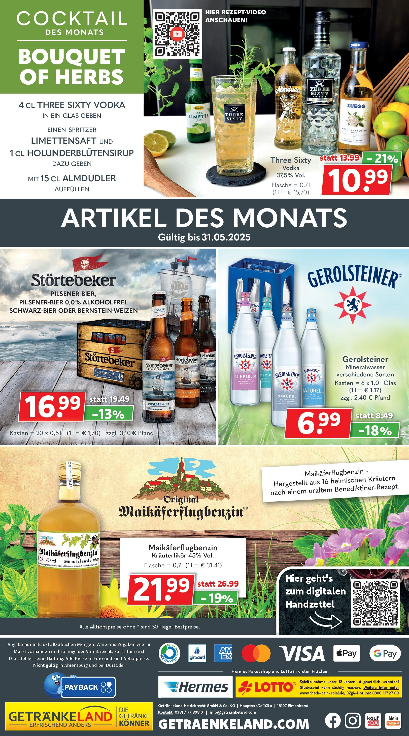 Getränkeland - Getränkeland: Getränkeangebote (ab 11.05.2025) zum Blättern | Seite: 8 | Produkte: Bier, Likör, Mineralwasser, Gerolsteiner