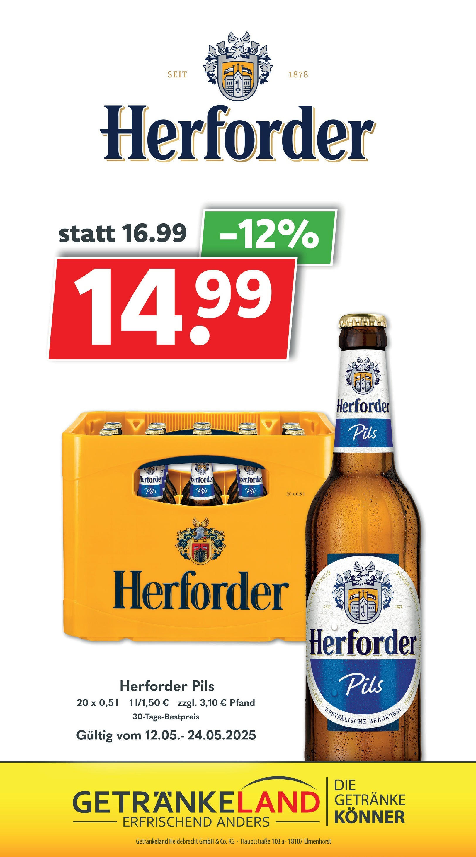 Getränkeland - Getränkeland: Getränkeangebote (ab 11.05.2025) zum Blättern | Seite: 9 | Produkte: Pils
