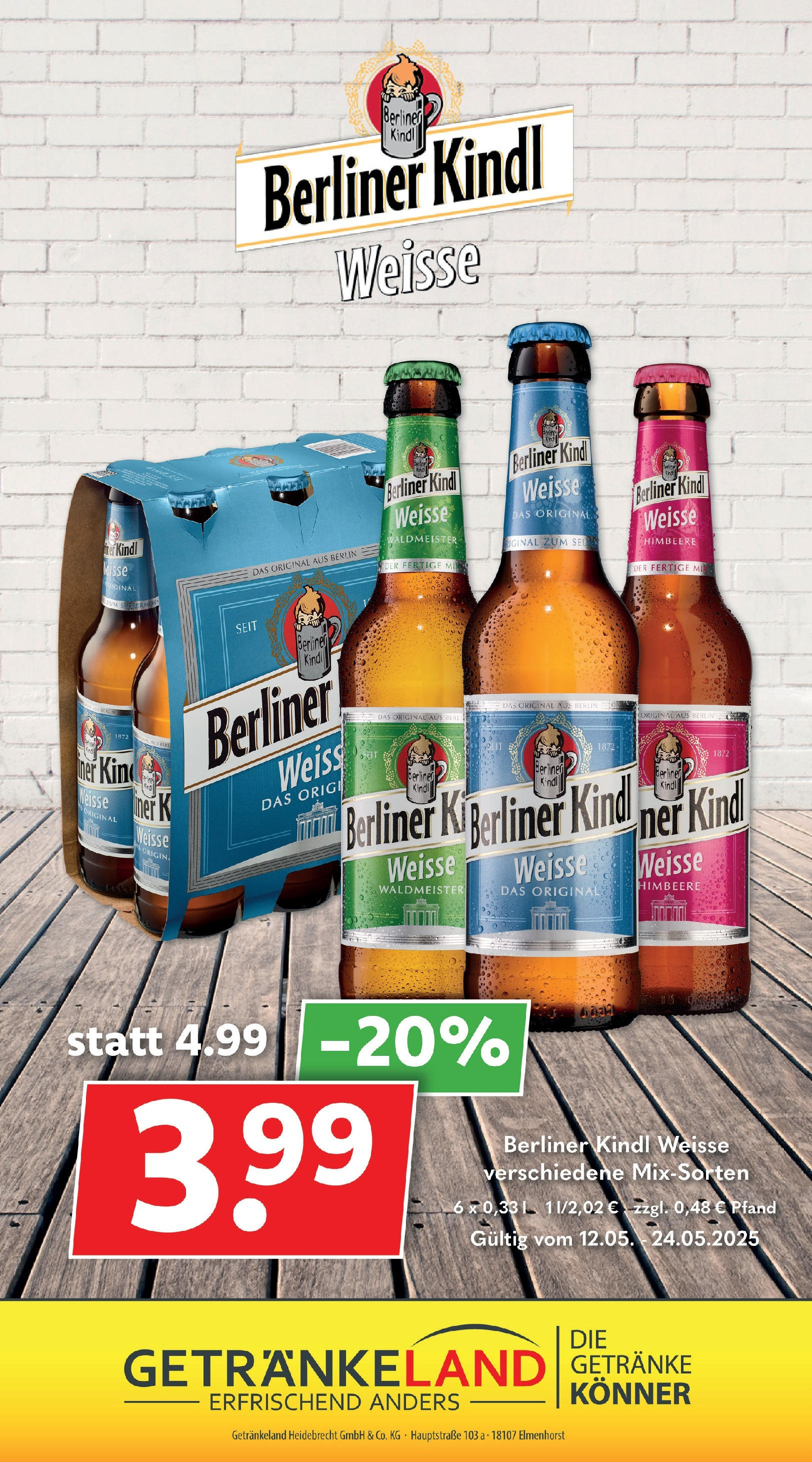 Getränkeland - Getränkeland: Getränkeangebote (ab 11.05.2025) zum Blättern | Seite: 11 | Produkte: Berliner, Himbeere