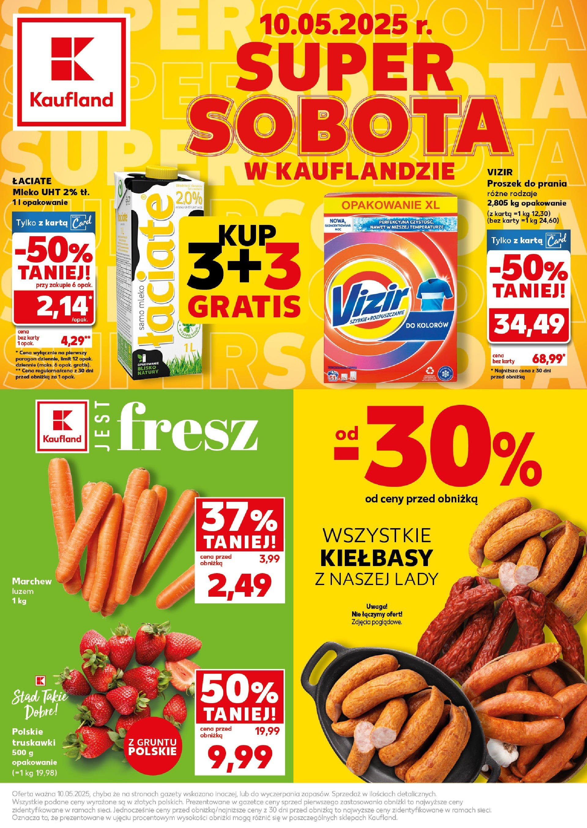 Kaufland gazetka - Super Sobota (10.05.2025) - od jutra | Strona: 1 | Produkty: Karta, Truskawki, Proszek do prania, Detergent Kaufland gazetka - Super Sobota od 10.05.2025 - od jutra PDF | Strona: 1 | Produkty: Karta, Truskawki, Proszek do prania, Detergent