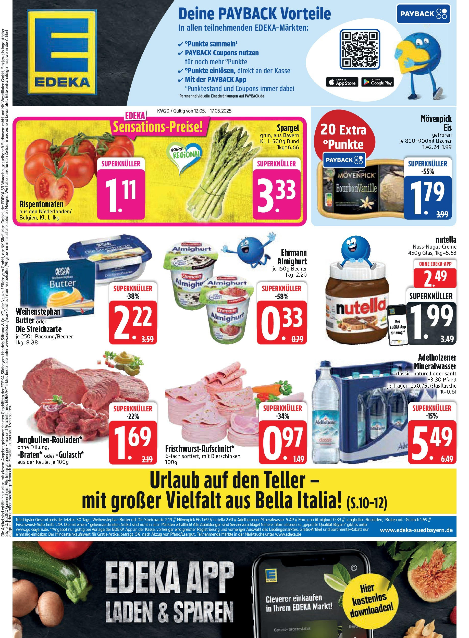 Edeka - EDEKA: Wochenangebote (ab 11.05.2025) » Angebote Online | Seite: 1 | Produkte: Ehrmann almighurt, Butter, Adelholzener, Gulasch Edeka - EDEKA: Wochenangebote (ab 11.05.2025) » Angebote Online | Seite: 1 | Produkte: Ehrmann almighurt, Butter, Adelholzener, Gulasch
