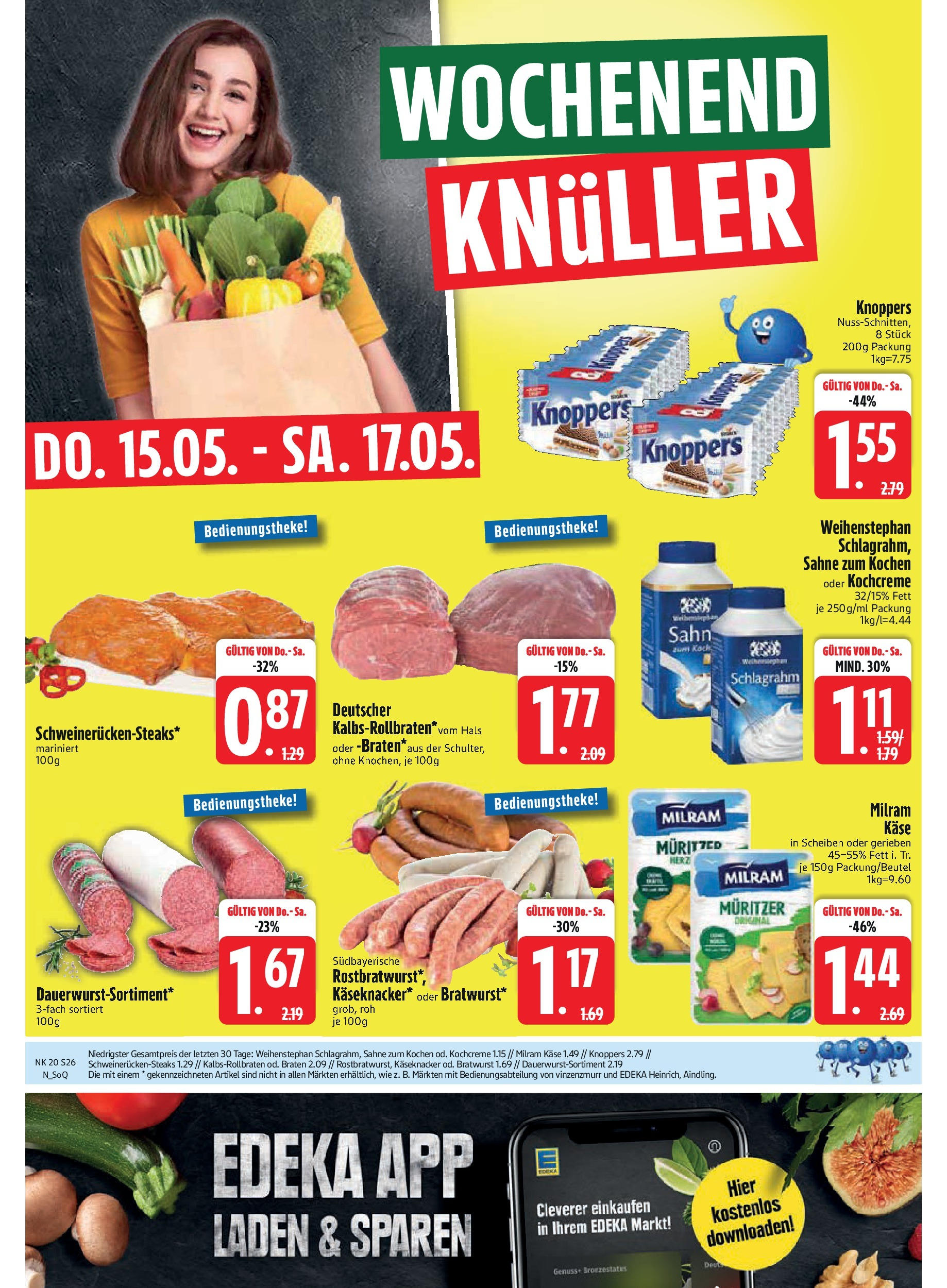 Edeka - EDEKA: Wochenangebote (ab 11.05.2025) » Angebote Online | Seite: 26 | Produkte: Bratwurst, Milram, Steak, Sahne Edeka - EDEKA: Wochenangebote (ab 11.05.2025) » Angebote Online | Seite: 26 | Produkte: Bratwurst, Milram, Steak, Sahne