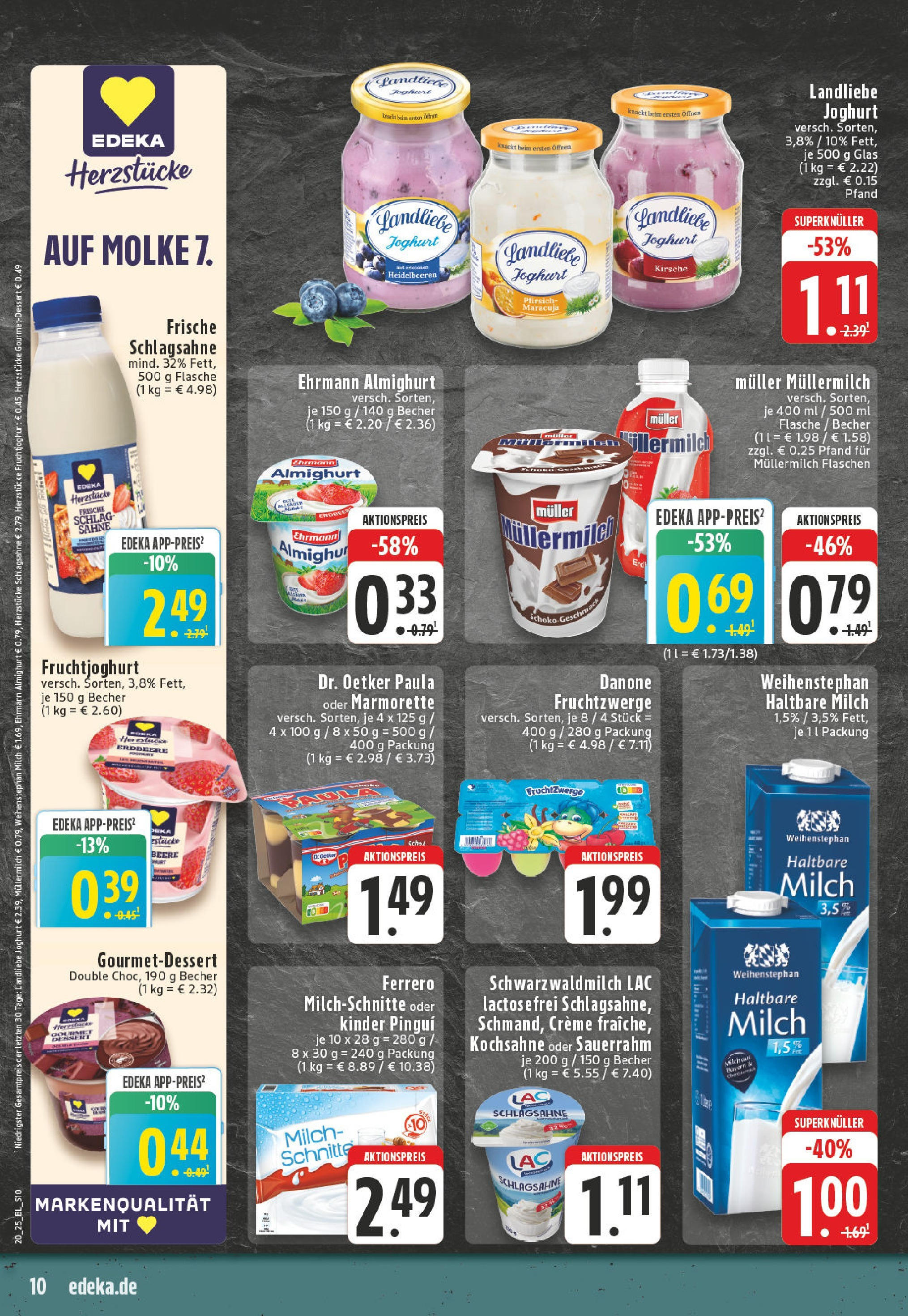 Edeka - EDEKA: Wochenangebote (ab 11.05.2025) » Angebote Online | Seite: 10 | Produkte: Schlagsahne, Joghurt, Landliebe joghurt, Muller mullermilch Edeka - EDEKA: Wochenangebote (ab 11.05.2025) » Angebote Online | Seite: 10 | Produkte: Schlagsahne, Joghurt, Landliebe joghurt, Muller mullermilch