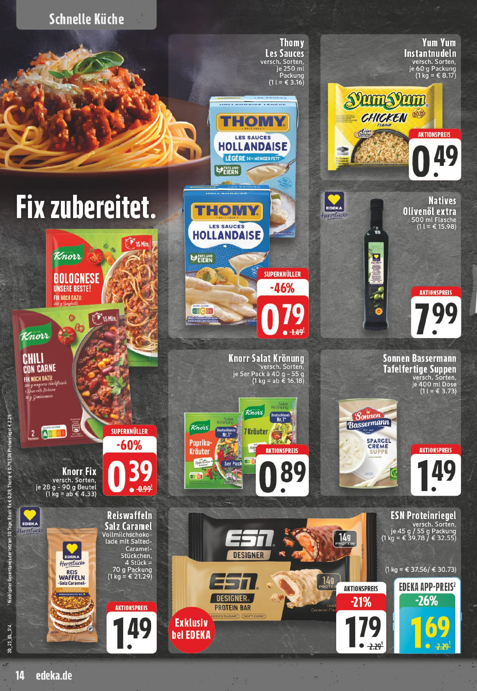 Edeka - EDEKA: Wochenangebote (ab 11.05.2025) » Angebote Online | Seite: 14 | Produkte: Knorr fix, Dressing, Reis, Hackfleisch Edeka - EDEKA: Wochenangebote (ab 11.05.2025) » Angebote Online | Seite: 14 | Produkte: Knorr fix, Dressing, Reis, Hackfleisch