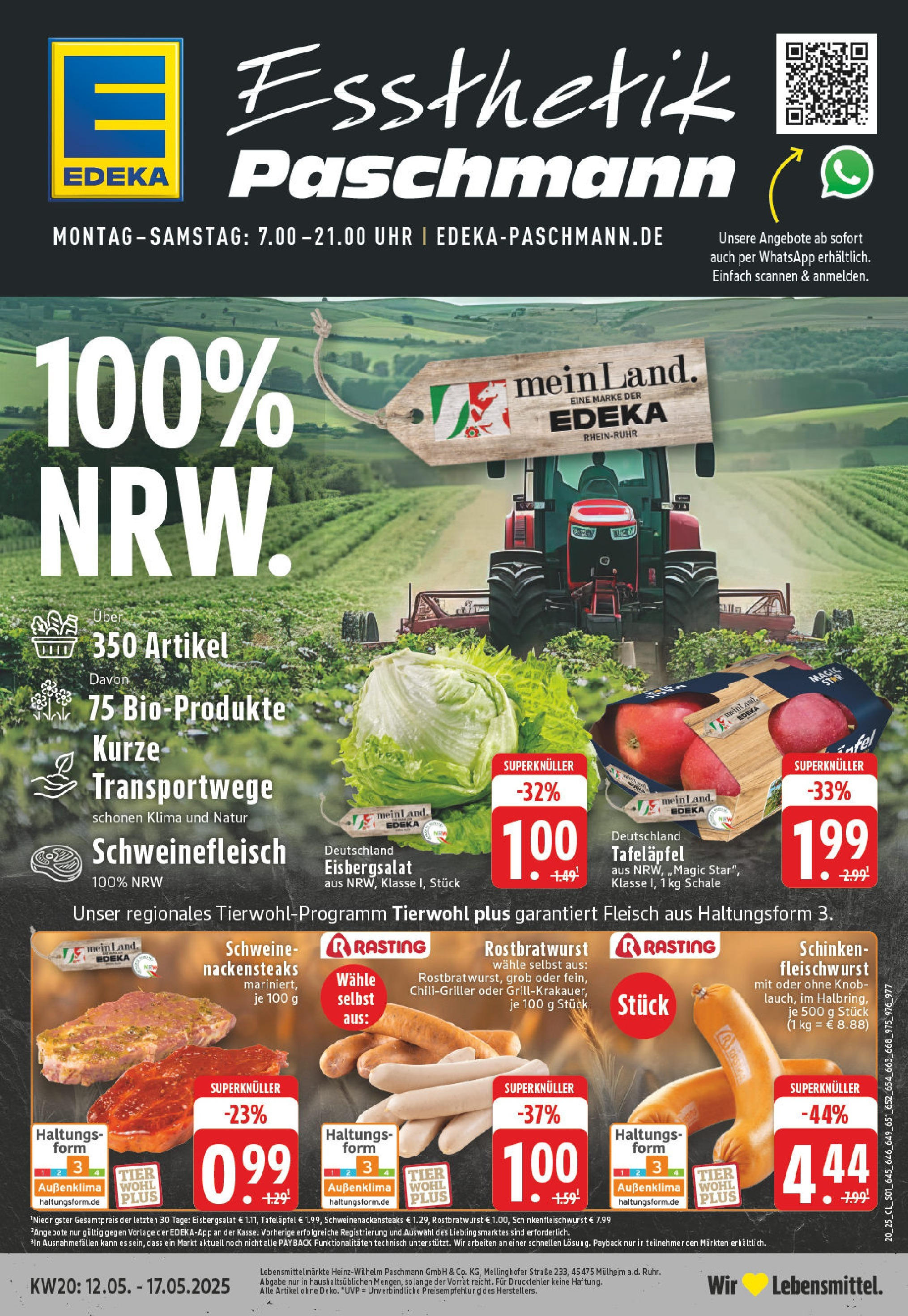 EDEKA Prospekt ab 12.05.2025 - Düsseldorf - Bilk Online Vorschau von dem Prospekt des Geschäftes Edeka, gültig ab dem 12.05.2025