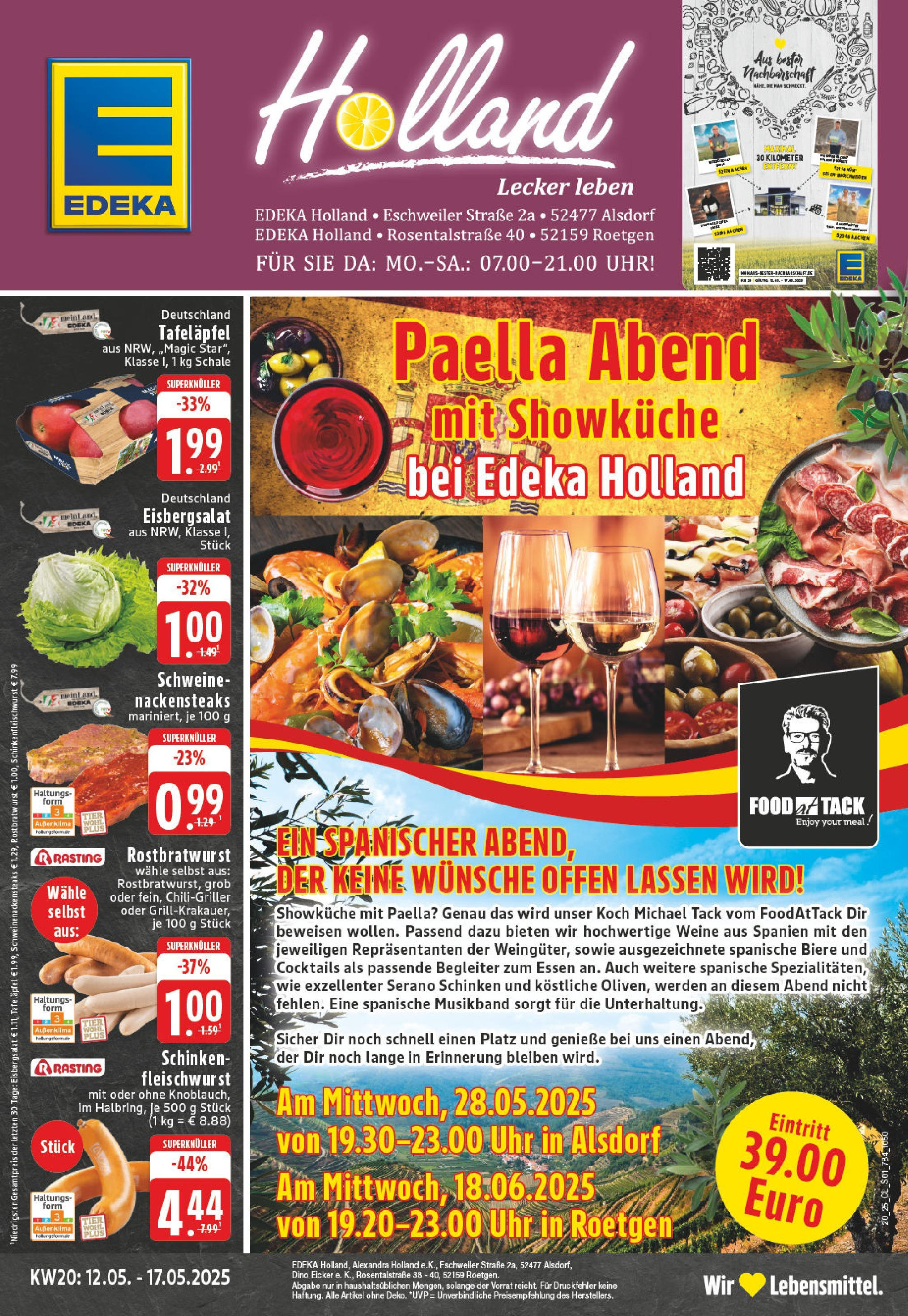 Edeka - EDEKA: Wochenangebote (ab 11.05.2025) » Angebote Online | Seite: 1 | Produkte: Nackensteaks, Bratwurst, Schinken, Uhr Edeka - EDEKA: Wochenangebote (ab 11.05.2025) » Angebote Online | Seite: 1 | Produkte: Nackensteaks, Bratwurst, Schinken, Uhr