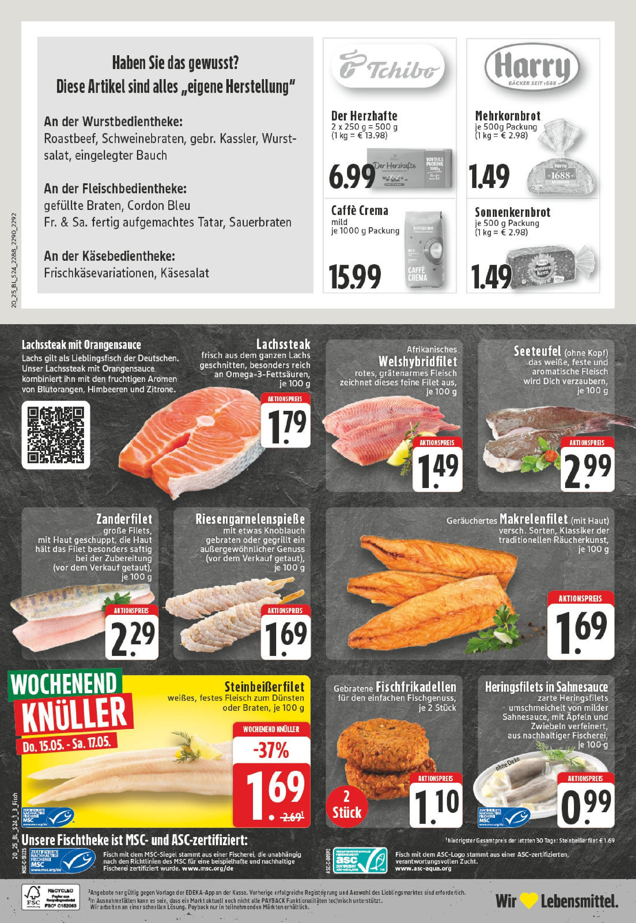 Edeka - EDEKA: Wochenangebote (ab 11.05.2025) » Angebote Online | Seite: 24 | Produkte: Fisch, Lachs, Knoblauch, Steak Edeka - EDEKA: Wochenangebote (ab 11.05.2025) » Angebote Online | Seite: 24 | Produkte: Fisch, Lachs, Knoblauch, Steak