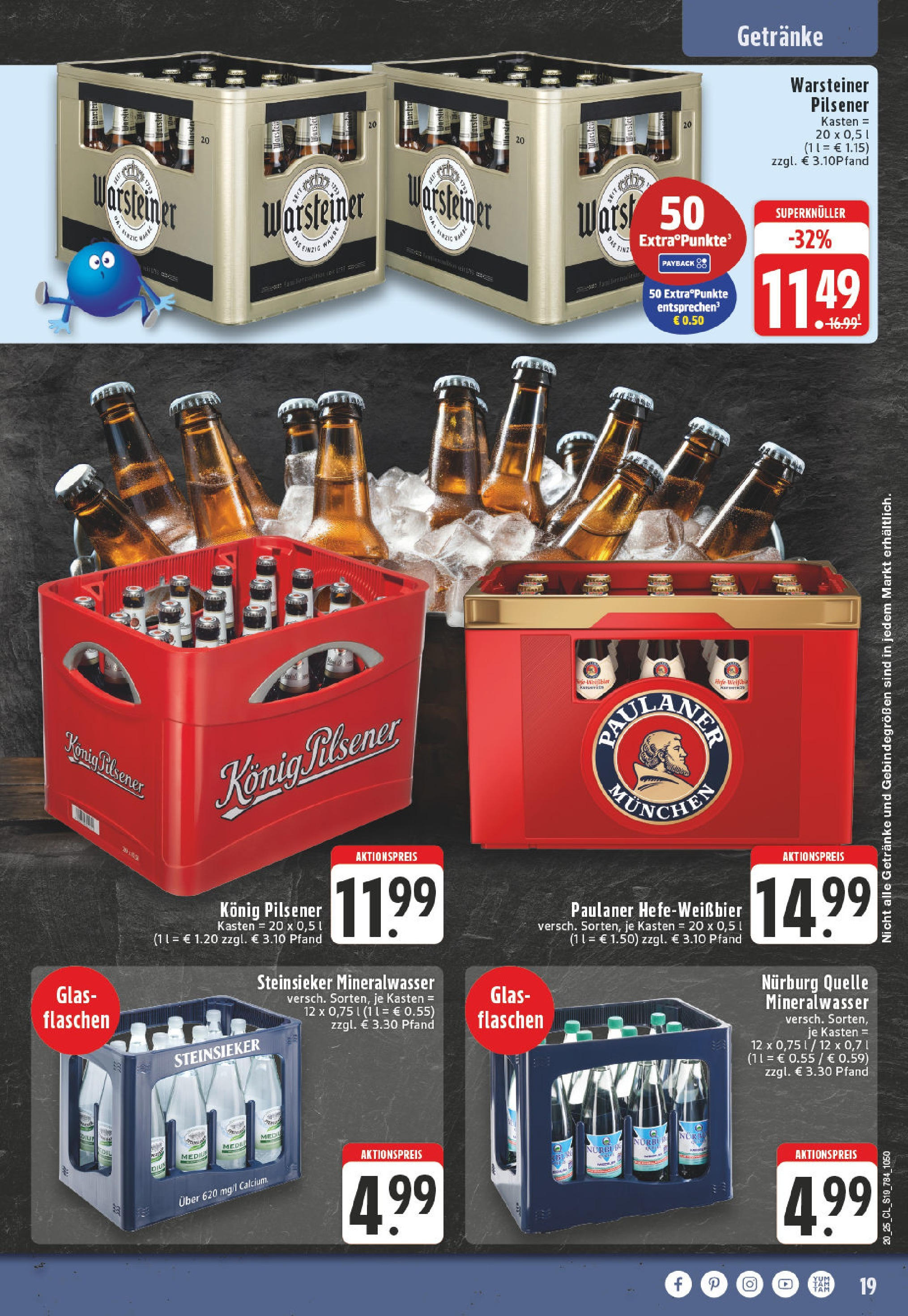 Edeka - EDEKA: Wochenangebote (ab 11.05.2025) » Angebote Online | Seite: 19 | Produkte: Konig pilsener, Mineralwasser, Warsteiner, Paulaner Edeka - EDEKA: Wochenangebote (ab 11.05.2025) » Angebote Online | Seite: 19 | Produkte: Konig pilsener, Mineralwasser, Warsteiner, Paulaner