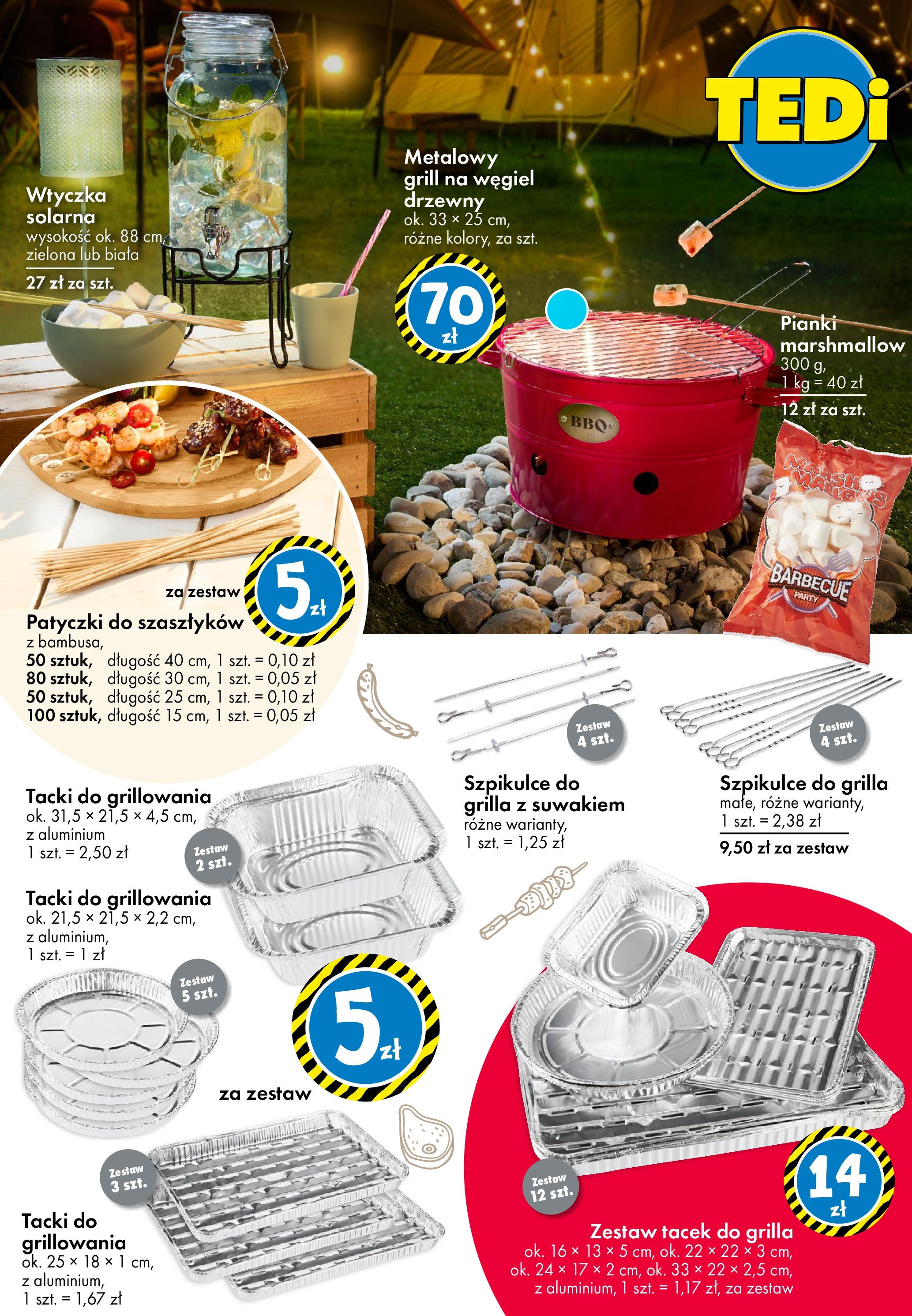 TEDi Gazetka od (09.05.2025 - 17.05.2025) | Strona: 11 | Produkty: Patyczki do szaszłyków, Grill, Pianki marshmallow, Pianki
