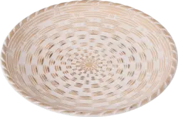 Dekorieren & Einrichten Holzteller mit Muster, weiß-beige