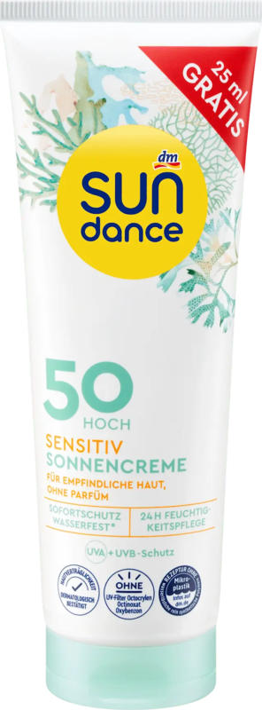 SUNDANCE Sonnencreme sensitiv LSF 50, Überfüller