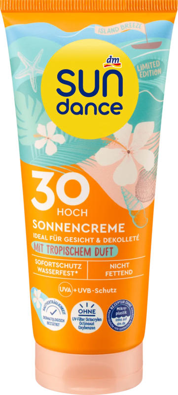 SUNDANCE Sonnencreme Gesicht mit tropischem Duft, island breeze, LSF 30